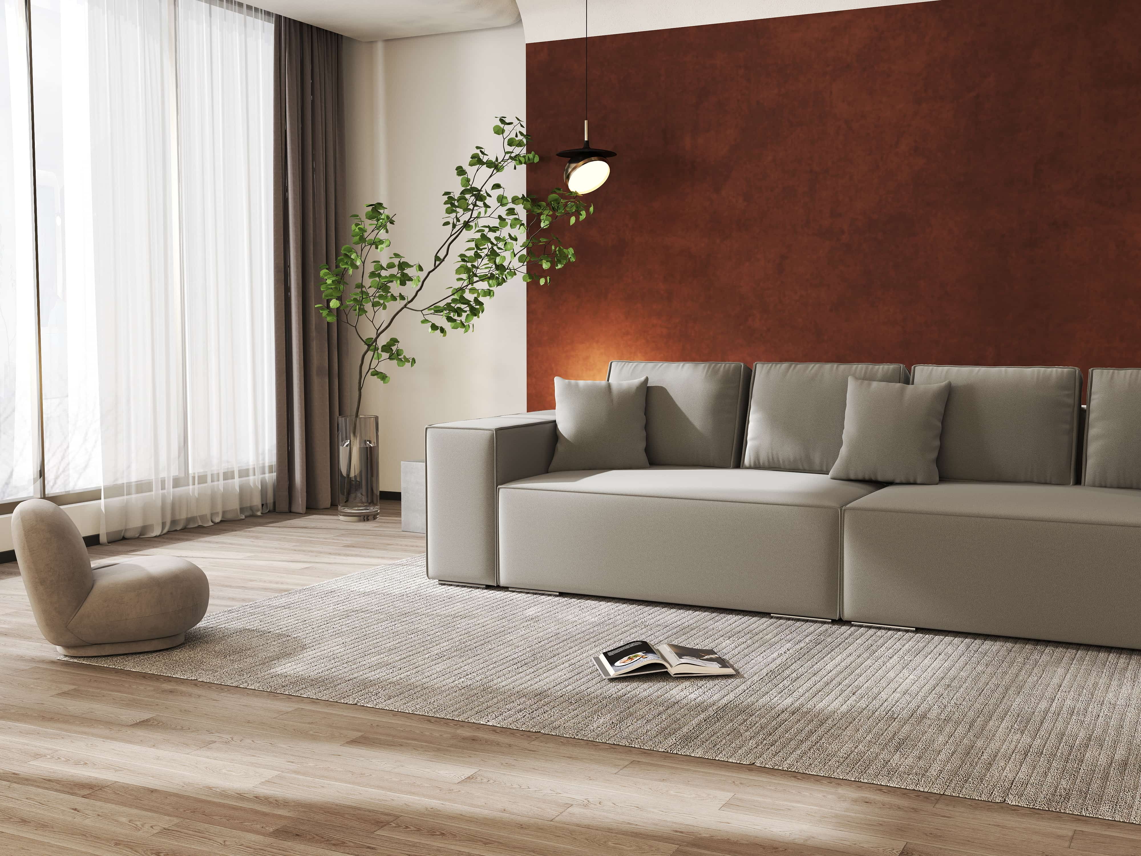 Canapea extensibilă dumonde cu ladă de depozitare si sezut confortabil din spuma HR, Dream Royal Gri 310x100 cm Fabrica