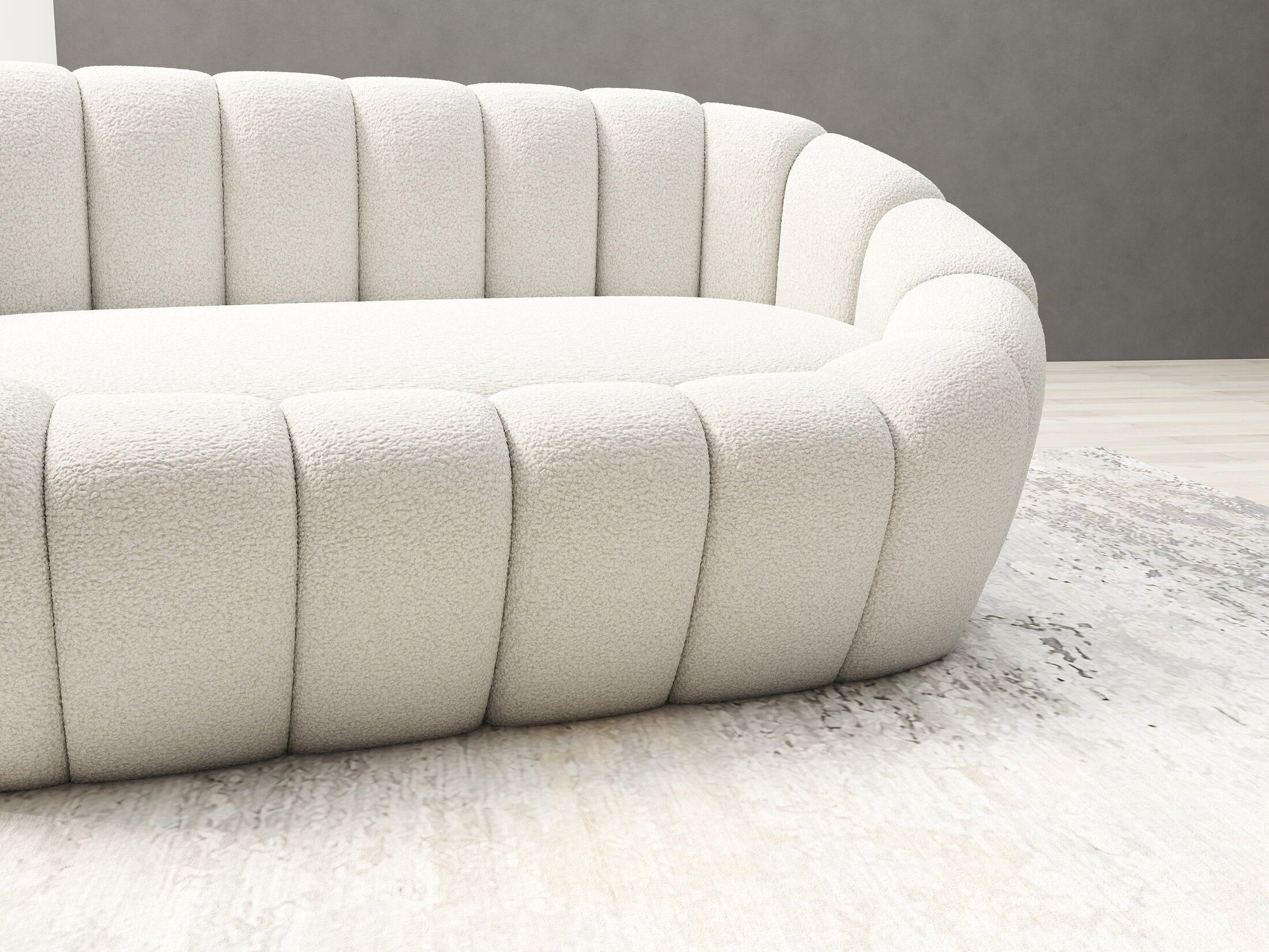 Fotoliu dumonde tapitat Alb modern Isandro 148x92cm