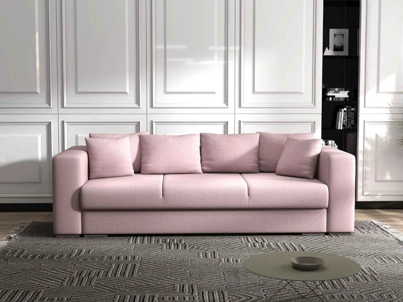 Canapea extensibilă dumonde cu ladă de depozitare si sezut confortabil din spuma HR, Gloria Pink 240x100 cm Fabrica