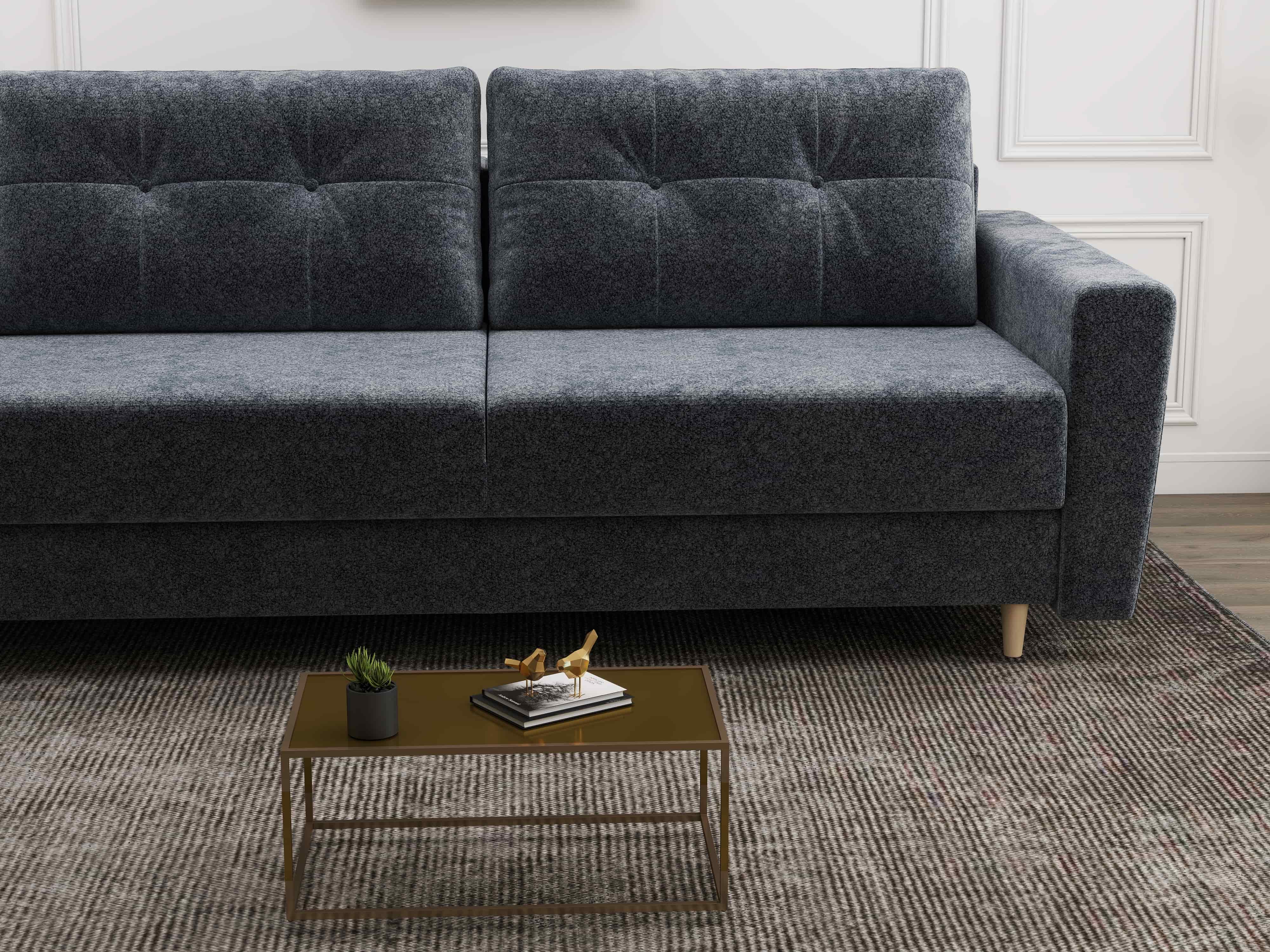 Canapea extensibilă dumonde cu ladă de depozitare si sezut confortabil din spuma HR, Summer Euphoria Gri Grafit 225x100 cm fabrica