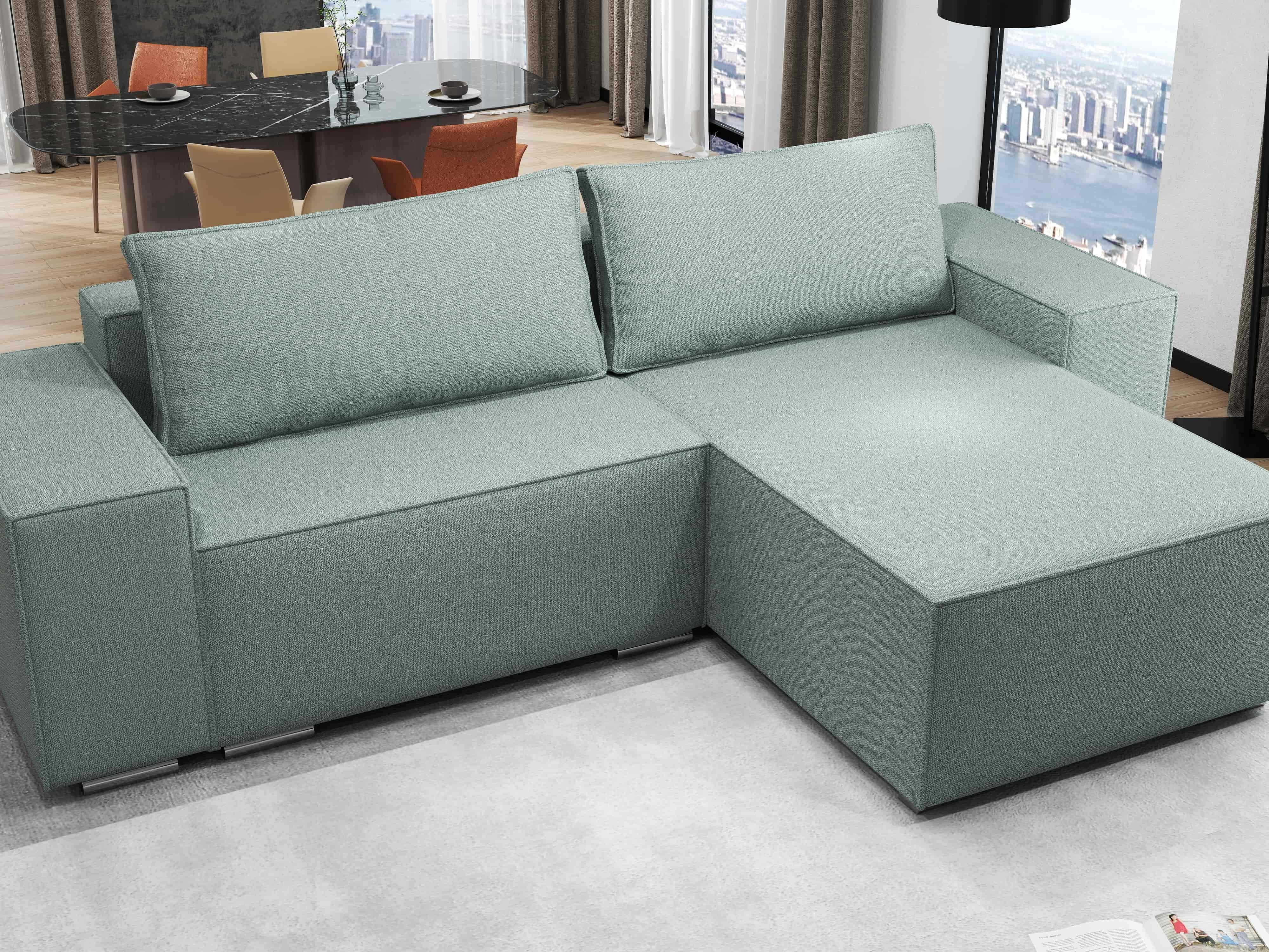 Colțar extensibil dumonde cu ladă de depozitare si sezut confortabil din spuma HR, Dream Enjoy Mint 290x185 cm II Fabrica