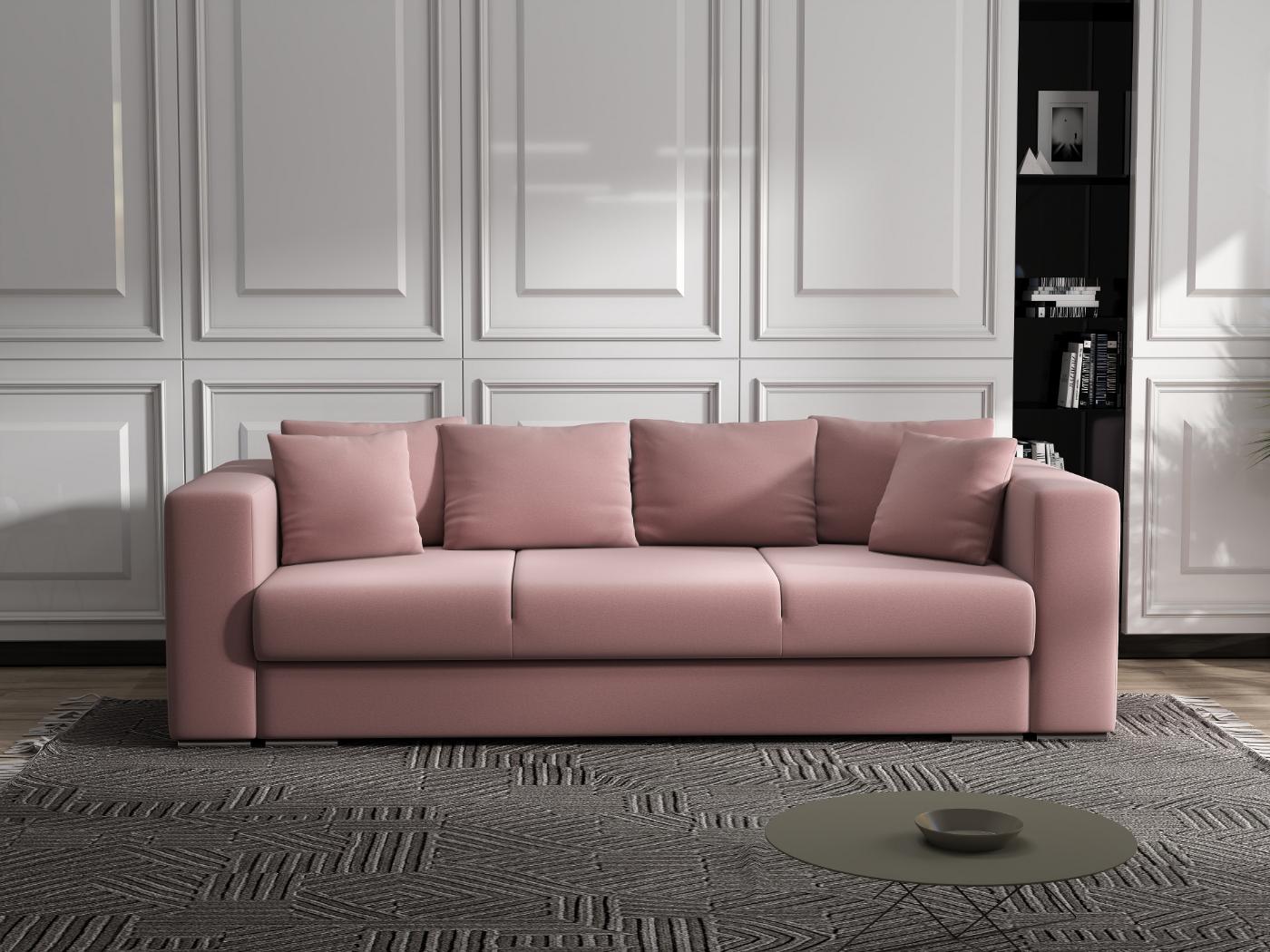 Canapea extensibilă dumonde cu ladă de depozitare si sezut confortabil din spuma HR, Gloria Royal Roz 240x100 cm Fabrica