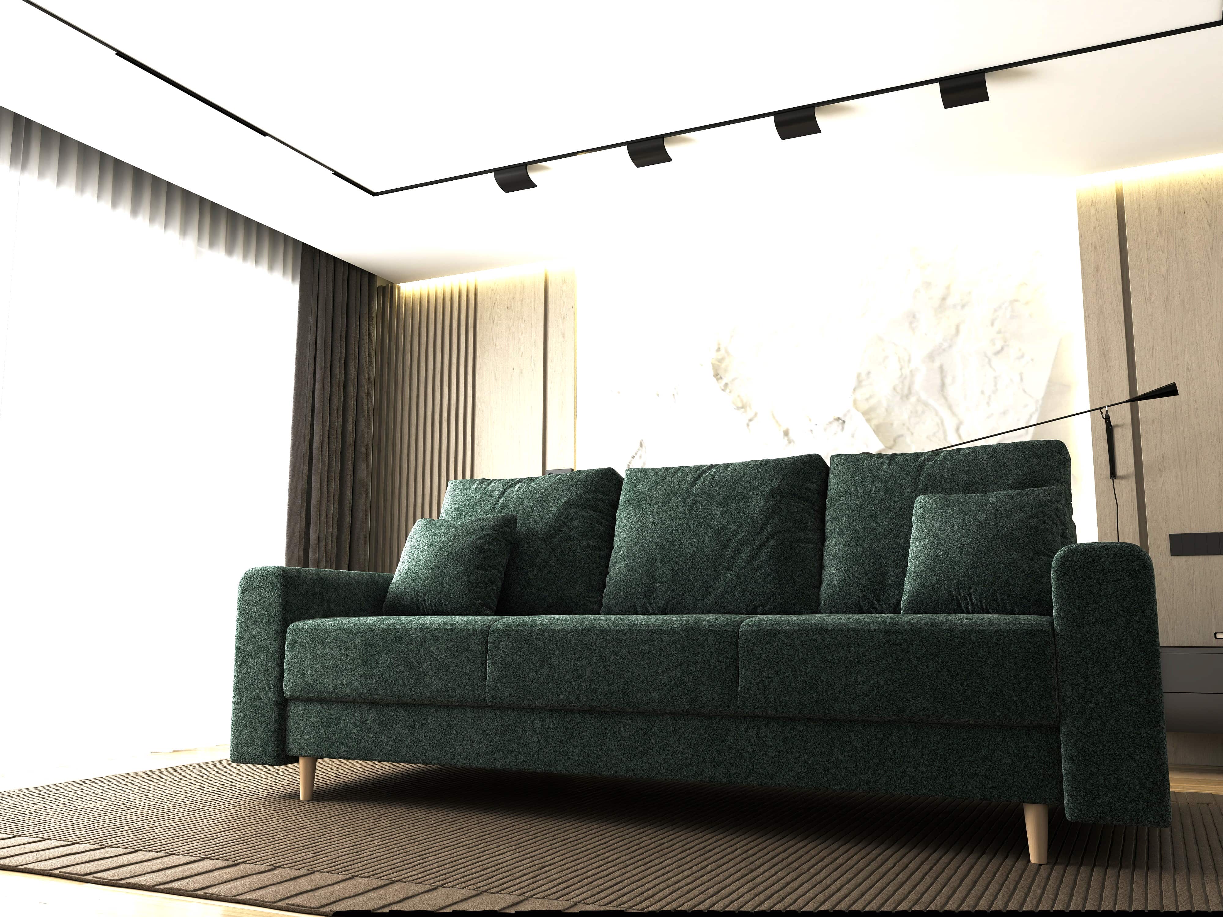 Canapea extensibilă dumonde cu ladă de depozitare si sezut confortabil din spuma HR, Kronos Euphoria Verde 210x100 cm fabrica