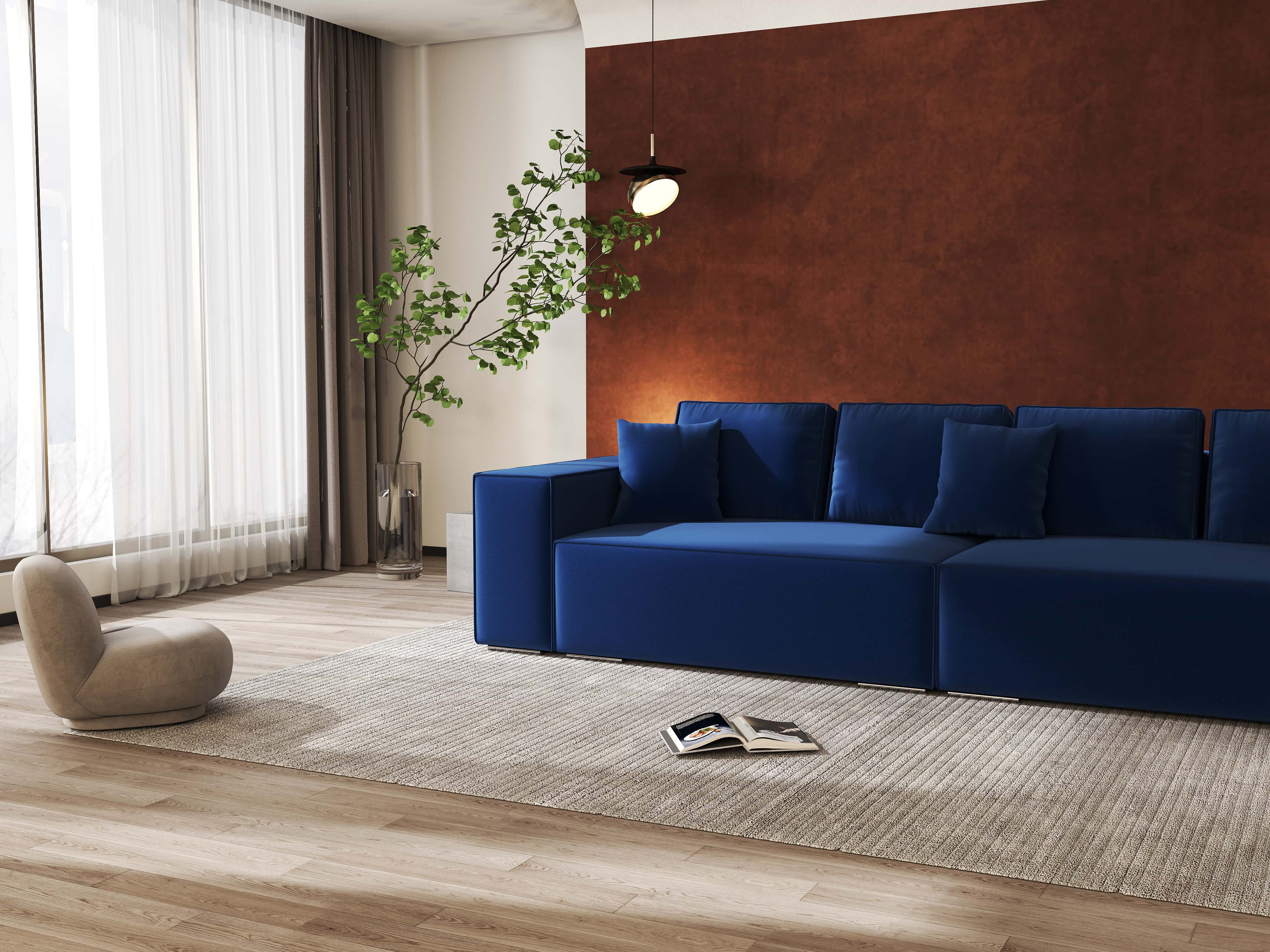 Canapea extensibilă dumonde cu ladă de depozitare si sezut confortabil din spuma HR, Dream Royal Albastru 310x100 cm Fabrica