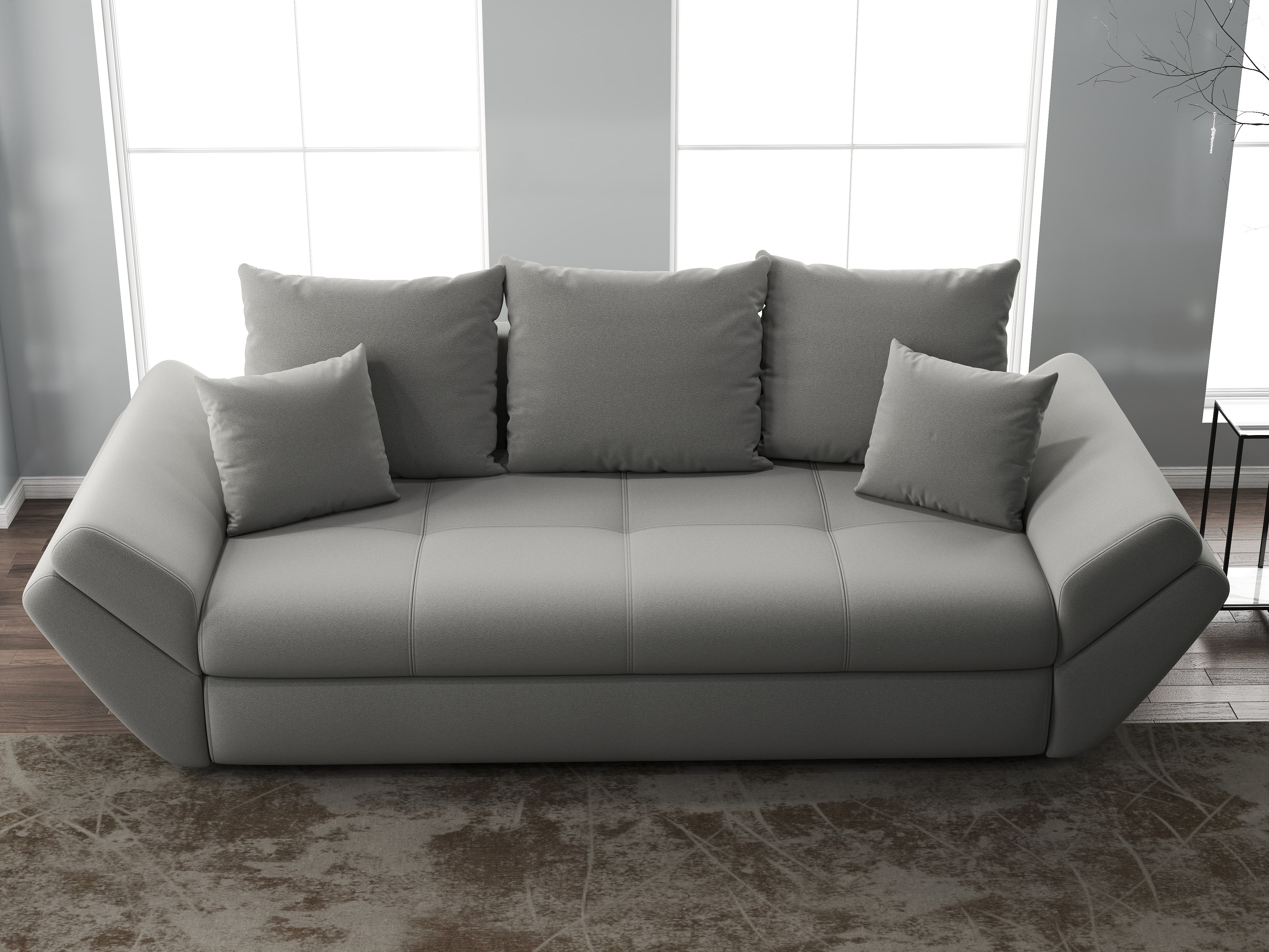 Canapea extensibilă dumonde cu ladă de depozitare si sezut confortabil din spuma HR, Loana Royal Grey 250x100 cm Fabrica