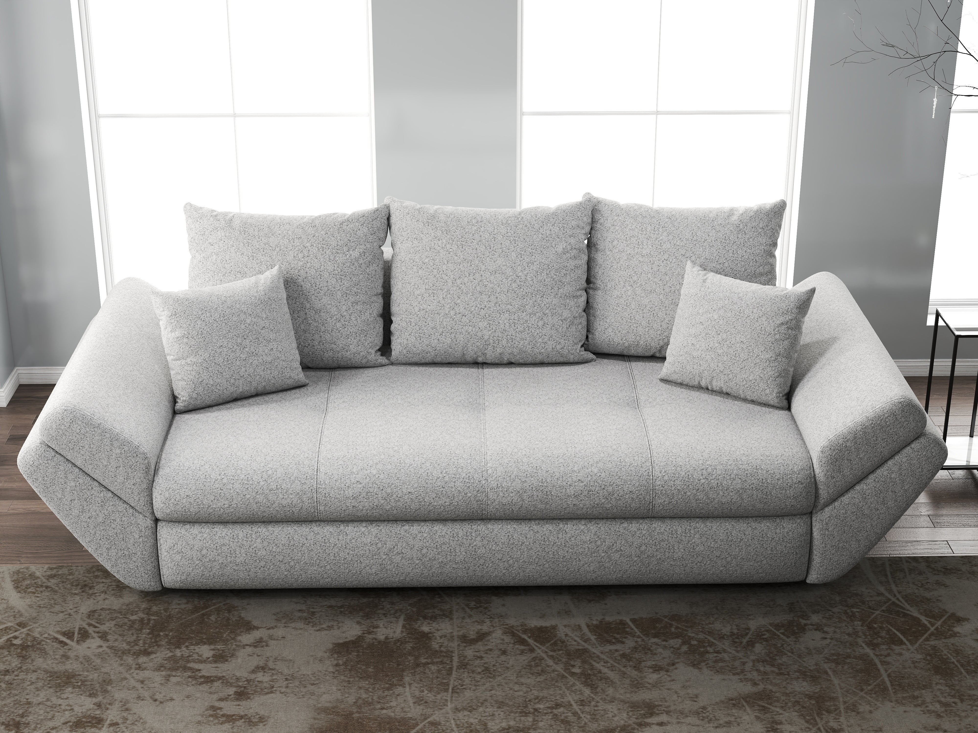 Canapea extensibilă dumonde cu ladă de depozitare si sezut confortabil din spuma HR, Loana Euphoria Dove 250x100 cm Fabrica