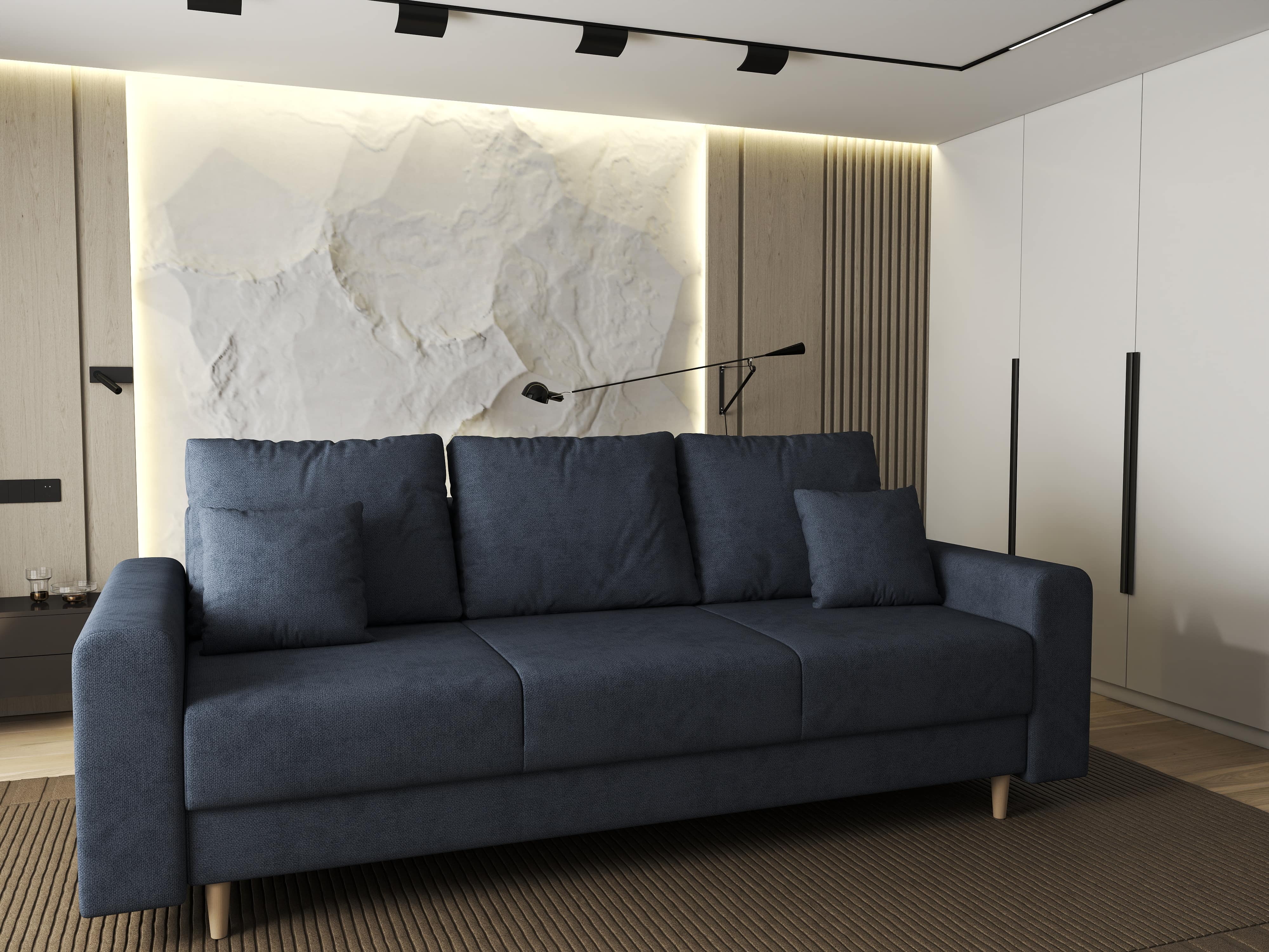 Canapea extensibilă dumonde cu ladă de depozitare si sezut confortabil din spuma HR, Kronos Enjoy Antracit 210x100 cm fabrica