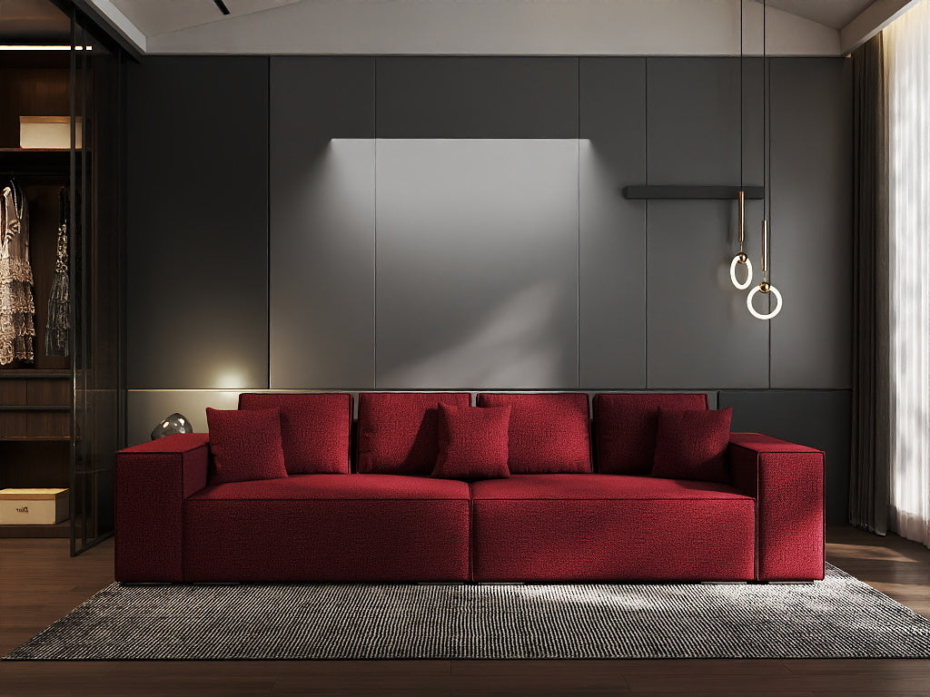 Canapea extensibilă dumonde cu ladă de depozitare si sezut confortabil din spuma HR, Dream Enjoy Rosu 310x100 cm Fabrica