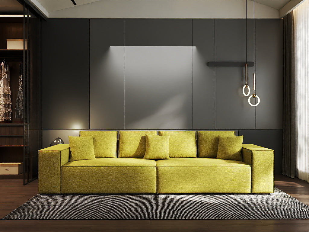 Canapea extensibilă dumonde cu ladă de depozitare si sezut confortabil din spuma HR, Dream Enjoy Verde 310x100 cm Fabrica