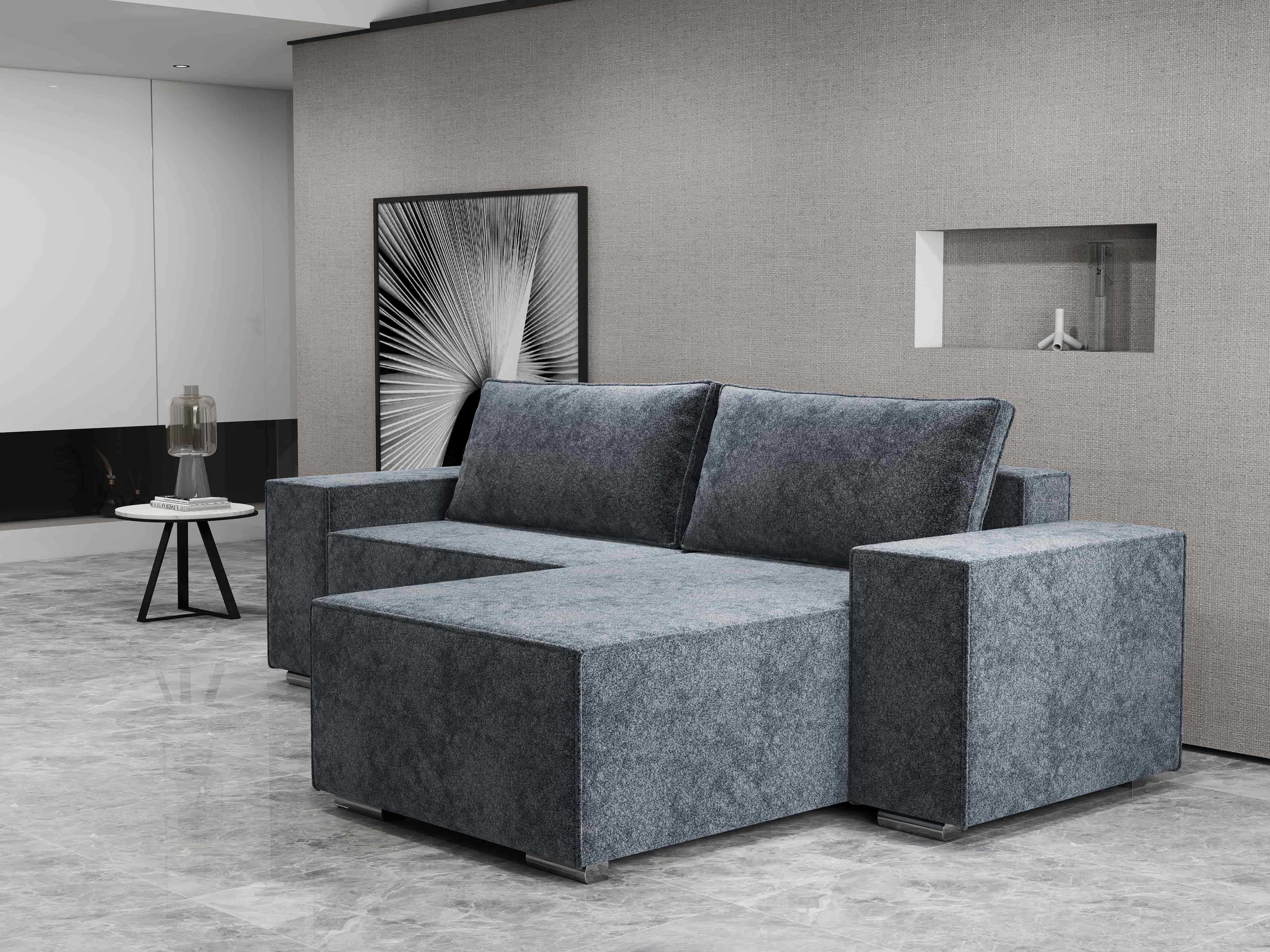 Colțar extensibil dumonde cu ladă de depozitare si sezut confortabil din spuma HR, Dream Euphoria Grafit 290x185 cm II Fabrica