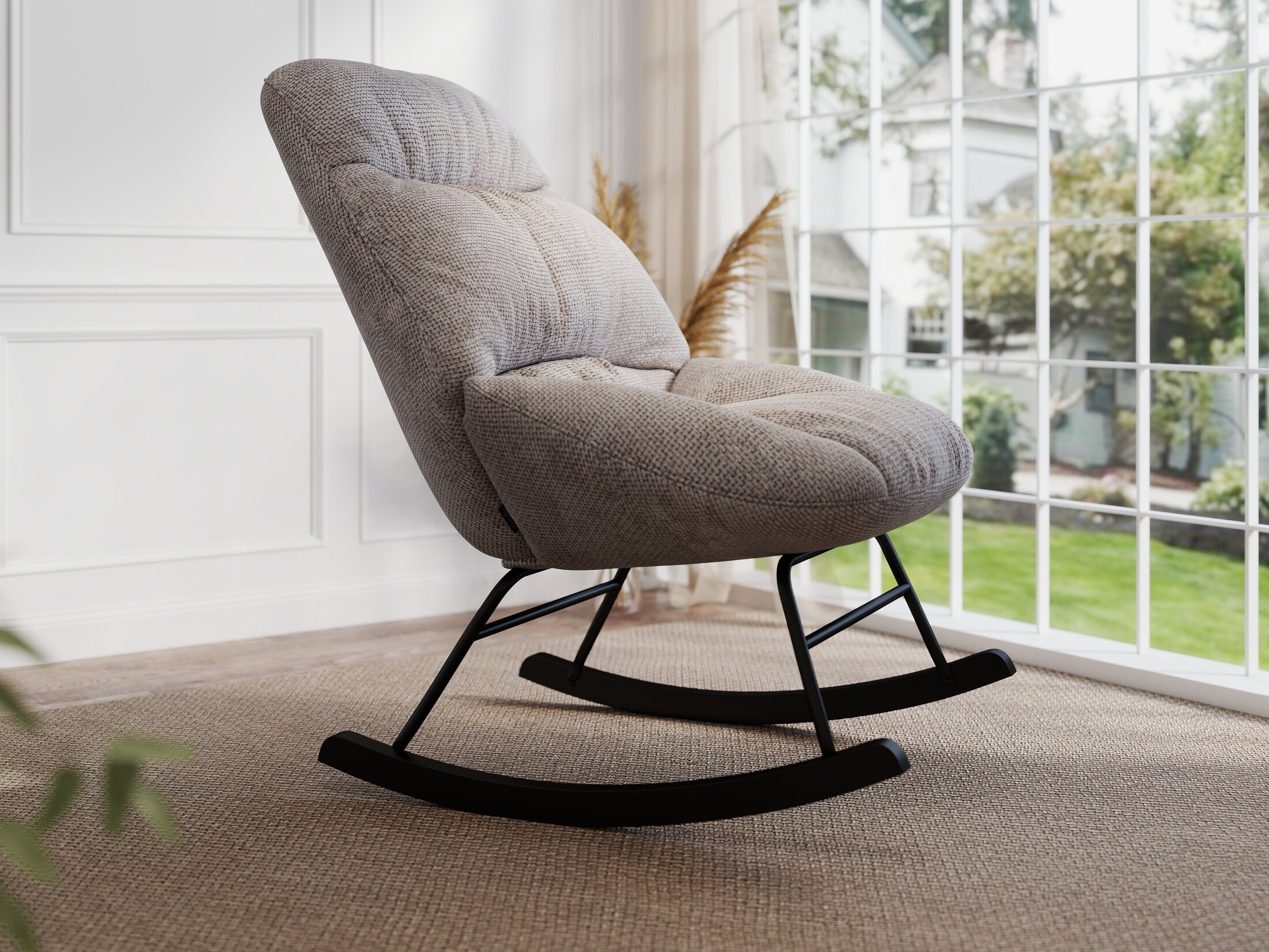 Fotoliu dumonde tapitat Bej modern Marqis 71x83cm