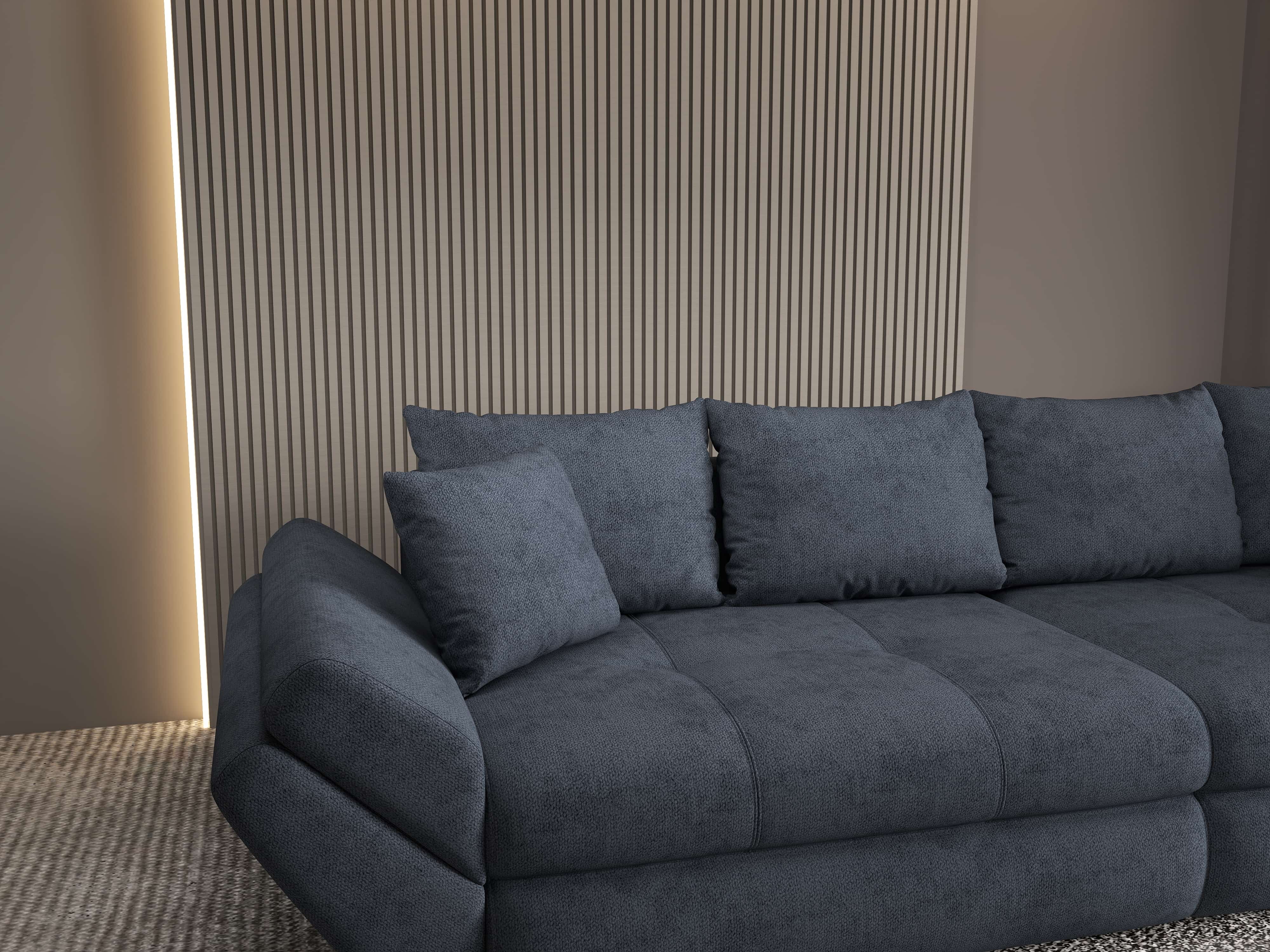 Canapea extensibilă dumonde cu ladă de depozitare si sezut confortabil din spuma HR, Loana Enjoy Antracit 300x100 cm Fabrica