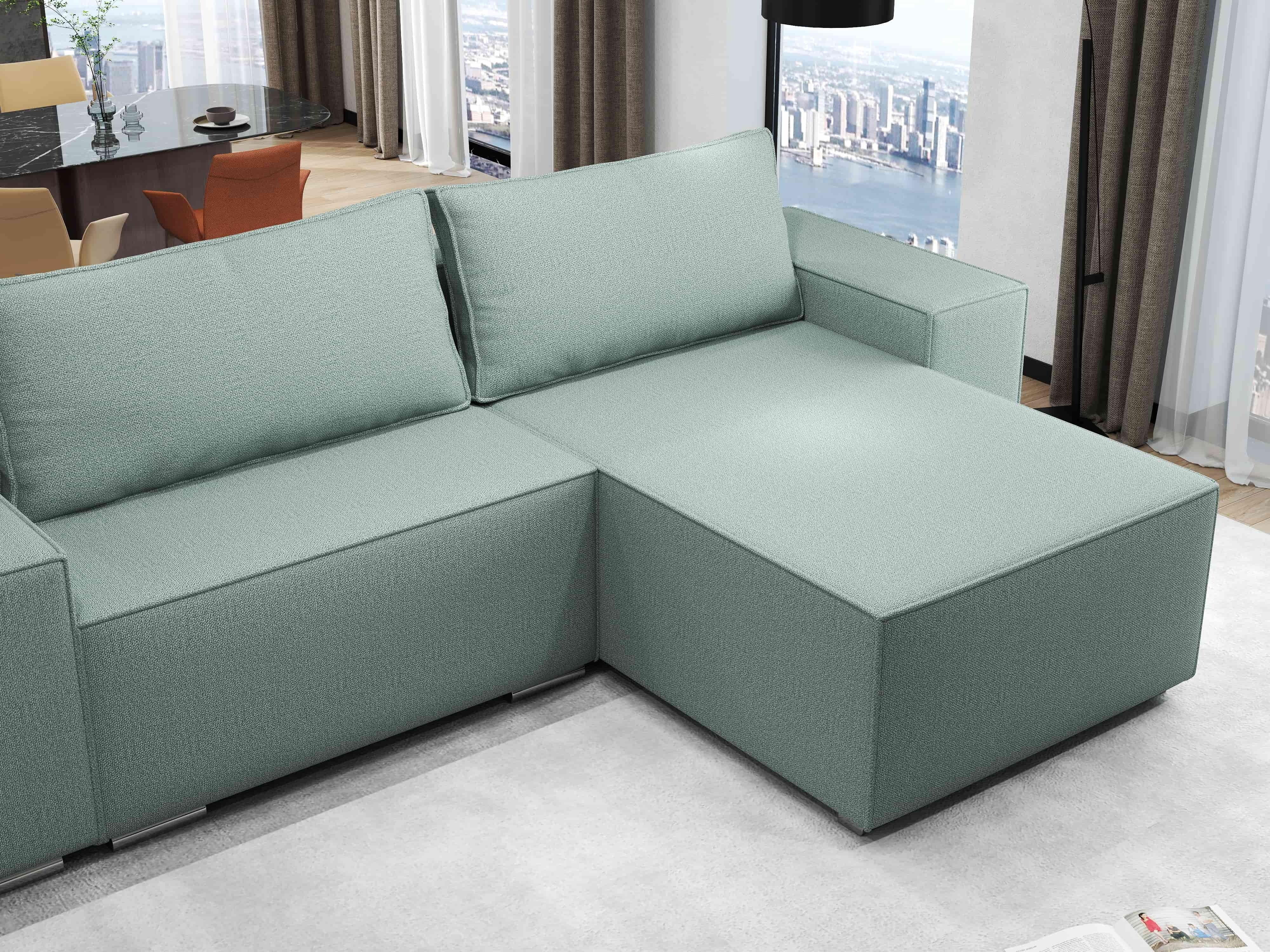 Colțar extensibil dumonde cu ladă de depozitare si sezut confortabil din spuma HR, Dream Enjoy Mint 290x185 cm II Fabrica