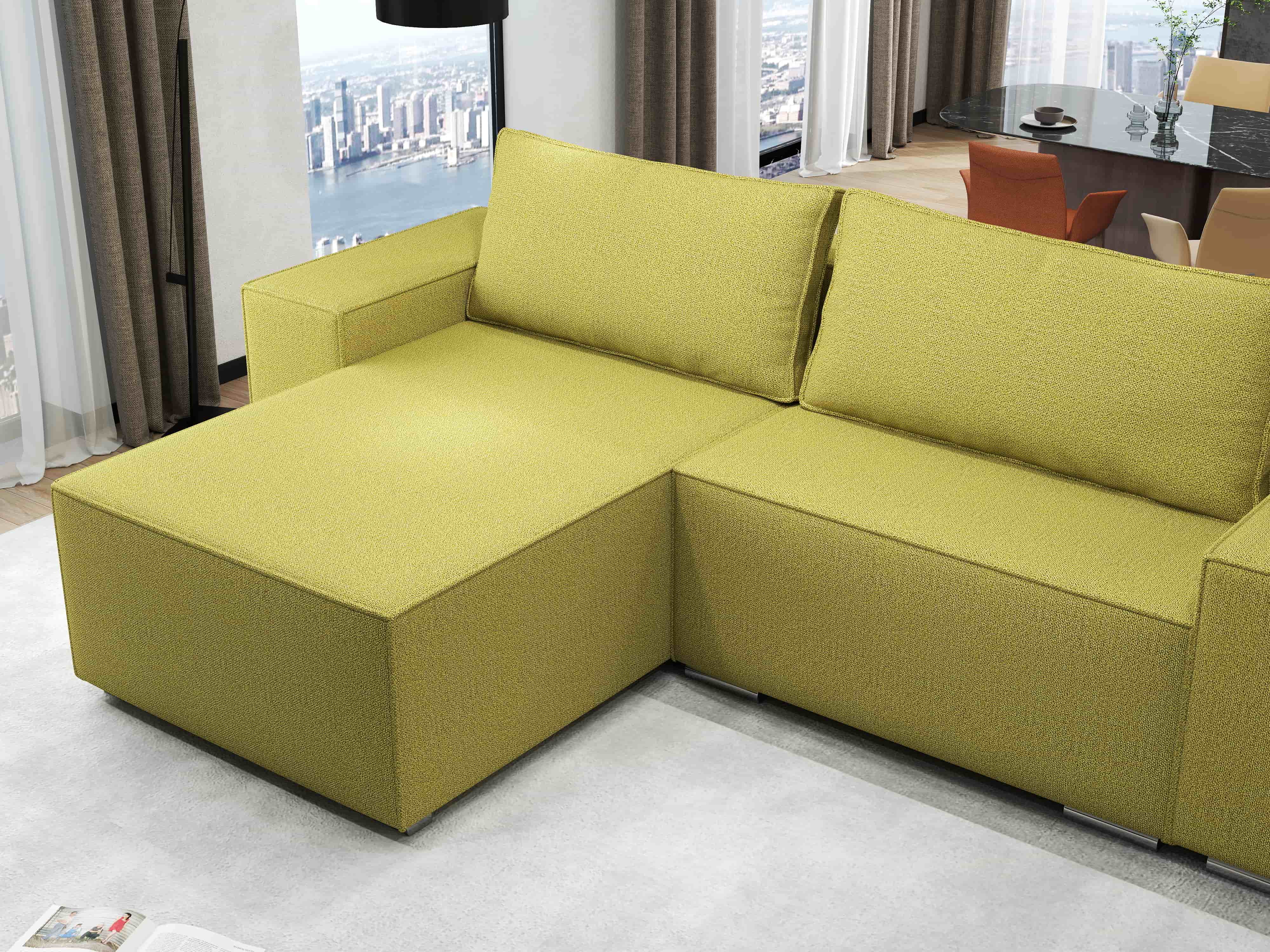 Colțar extensibil dumonde cu ladă de depozitare si sezut confortabil din spuma HR, Dream Enjoy Verde 290x185 cm Fabrica