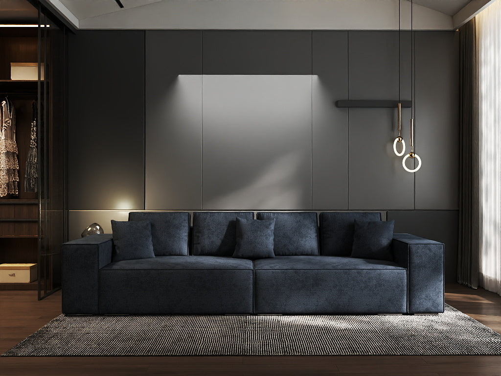 Canapea extensibilă dumonde cu ladă de depozitare si sezut confortabil din spuma HR, Dream Enjoy Antracit 310x100 cm Fabrica