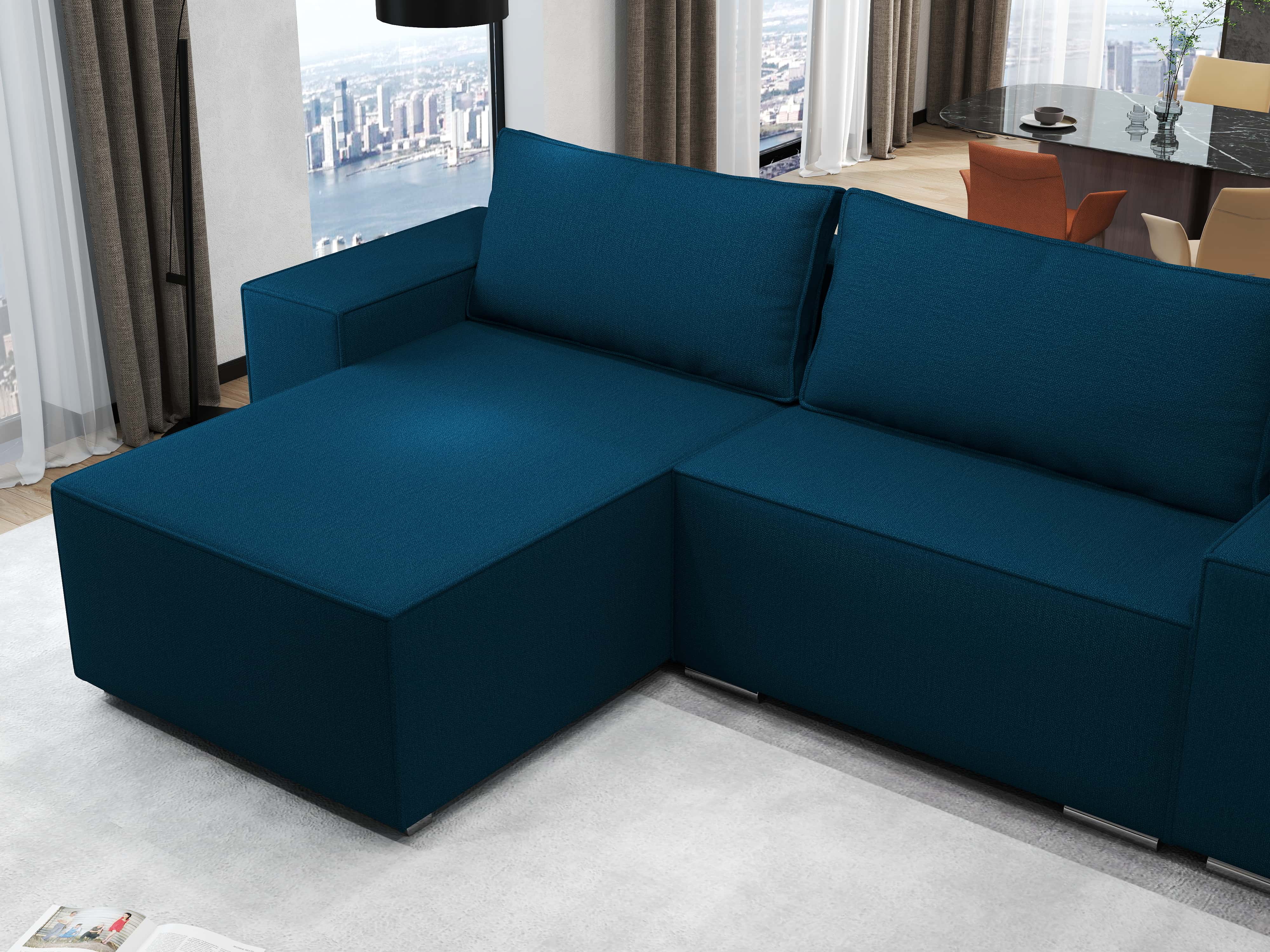 Colțar extensibil dumonde cu ladă de depozitare si sezut confortabil din spuma HR, Dream Enjoy Petrol 290x185 cm Fabrica