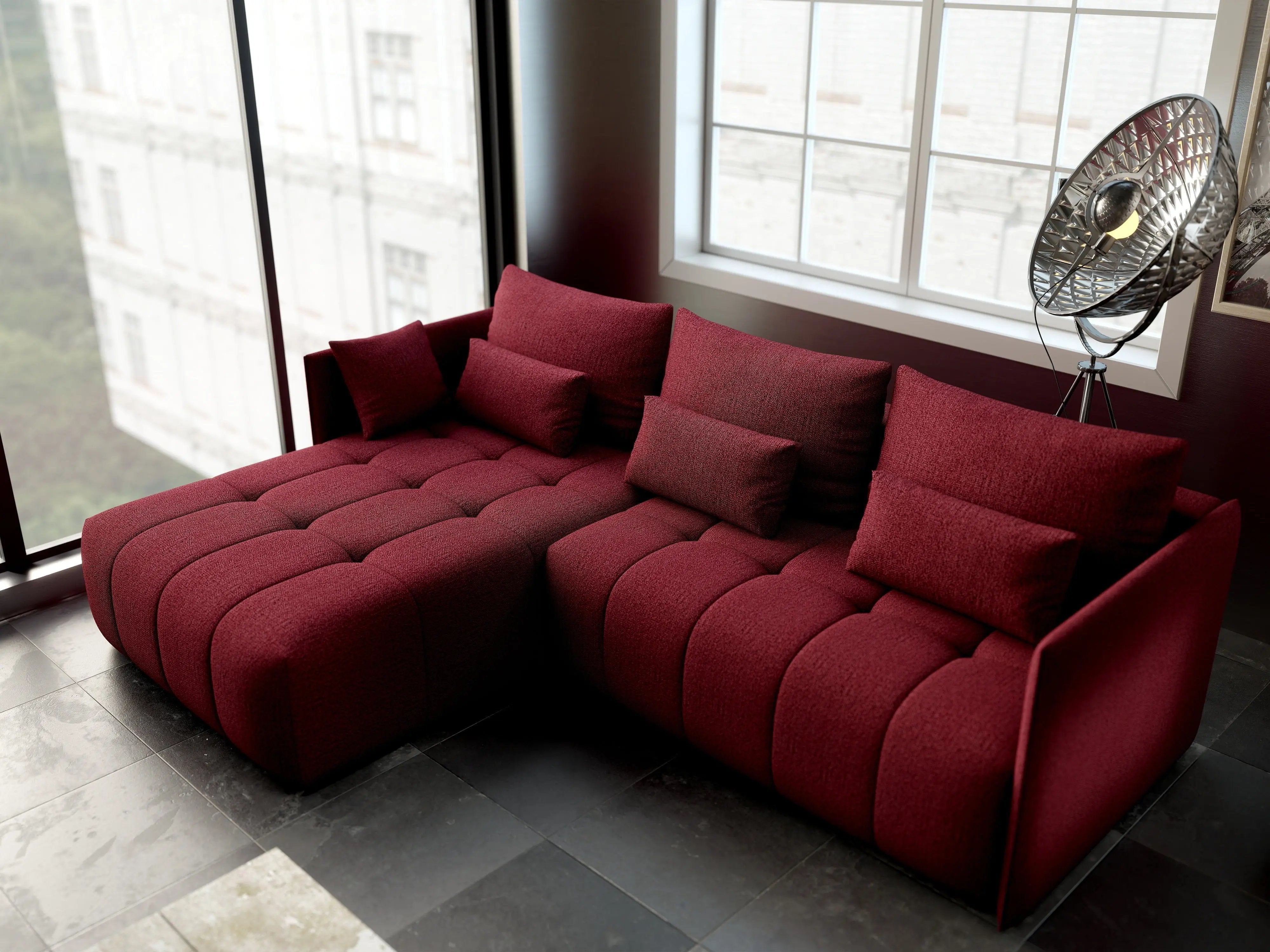 Colțar extensibil dumonde cu ladă de depozitare si sezut confortabil din spuma HR, Malta Enjoy Winery 235x185 cm Fabrica