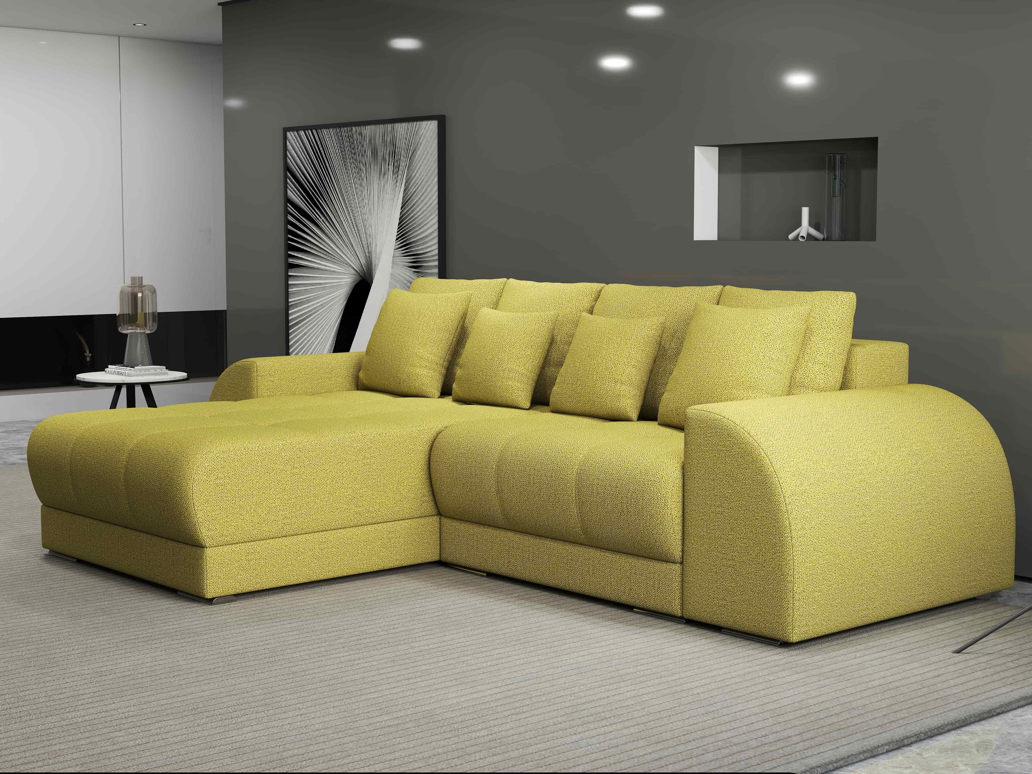 Colțar extensibil dumonde cu ladă de depozitare si sezut confortabil din spuma HR, Verona Enjoy Verde 290x185 cm Fabrica