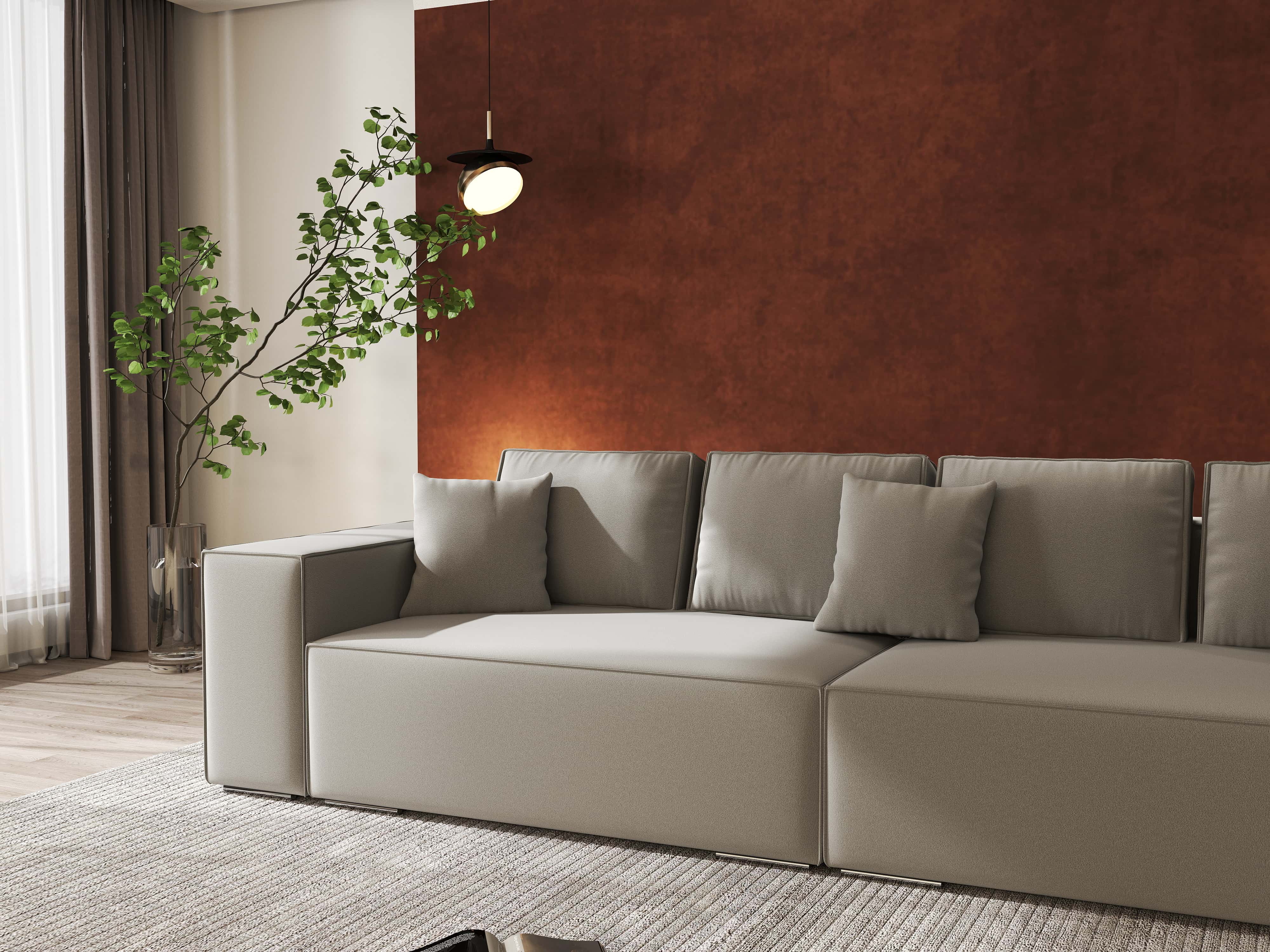 Canapea extensibilă dumonde cu ladă de depozitare si sezut confortabil din spuma HR, Dream Royal Gri 310x100 cm Fabrica