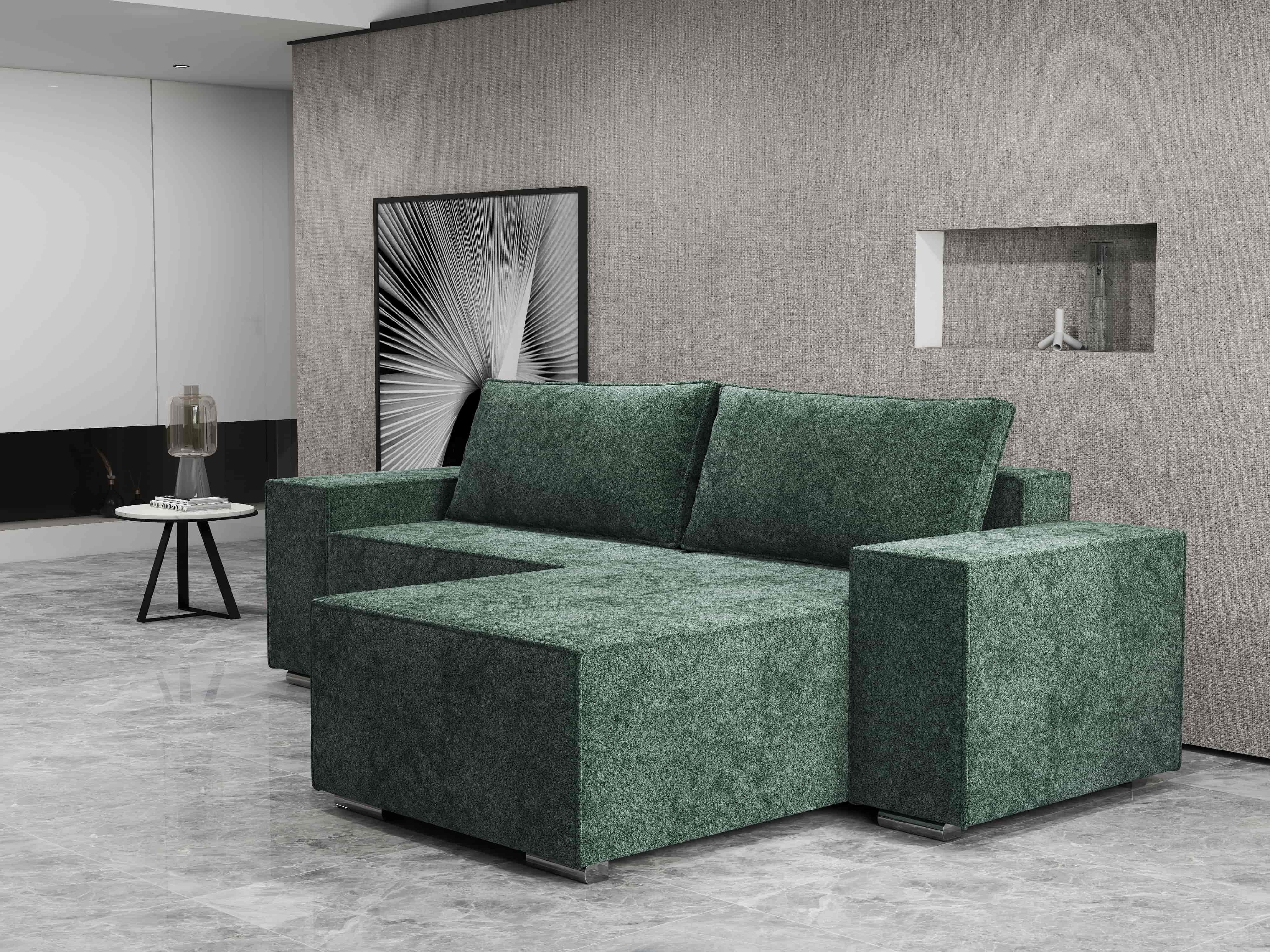 Colțar extensibil dumonde cu ladă de depozitare si sezut confortabil din spuma HR, Dream Euphoria Verde 290x185 cm II Fabrica