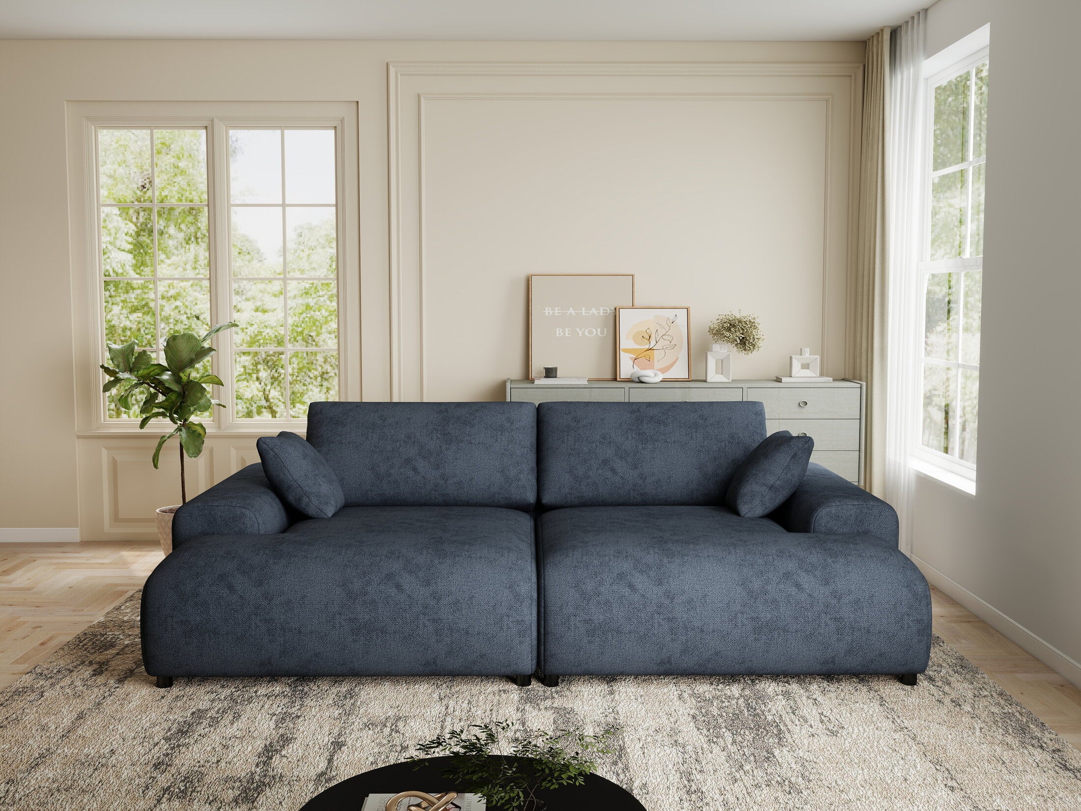 Canapea dumonde cu sezut confortabil din spuma HR, Hudson Enjoy Antracit 237x144 cm