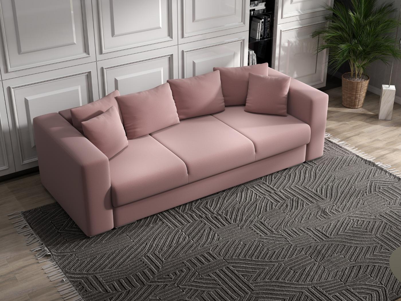 Canapea extensibilă dumonde cu ladă de depozitare si sezut confortabil din spuma HR, Gloria Royal Roz 240x100 cm Fabrica