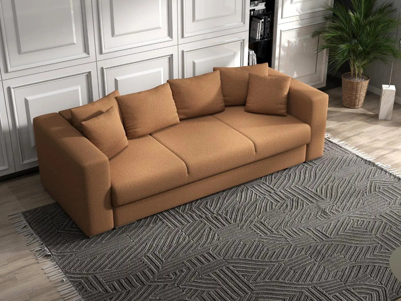 Canapea extensibilă dumonde cu ladă de depozitare si sezut confortabil din spuma HR, Gloria Orange 240x100 cm Fabrica