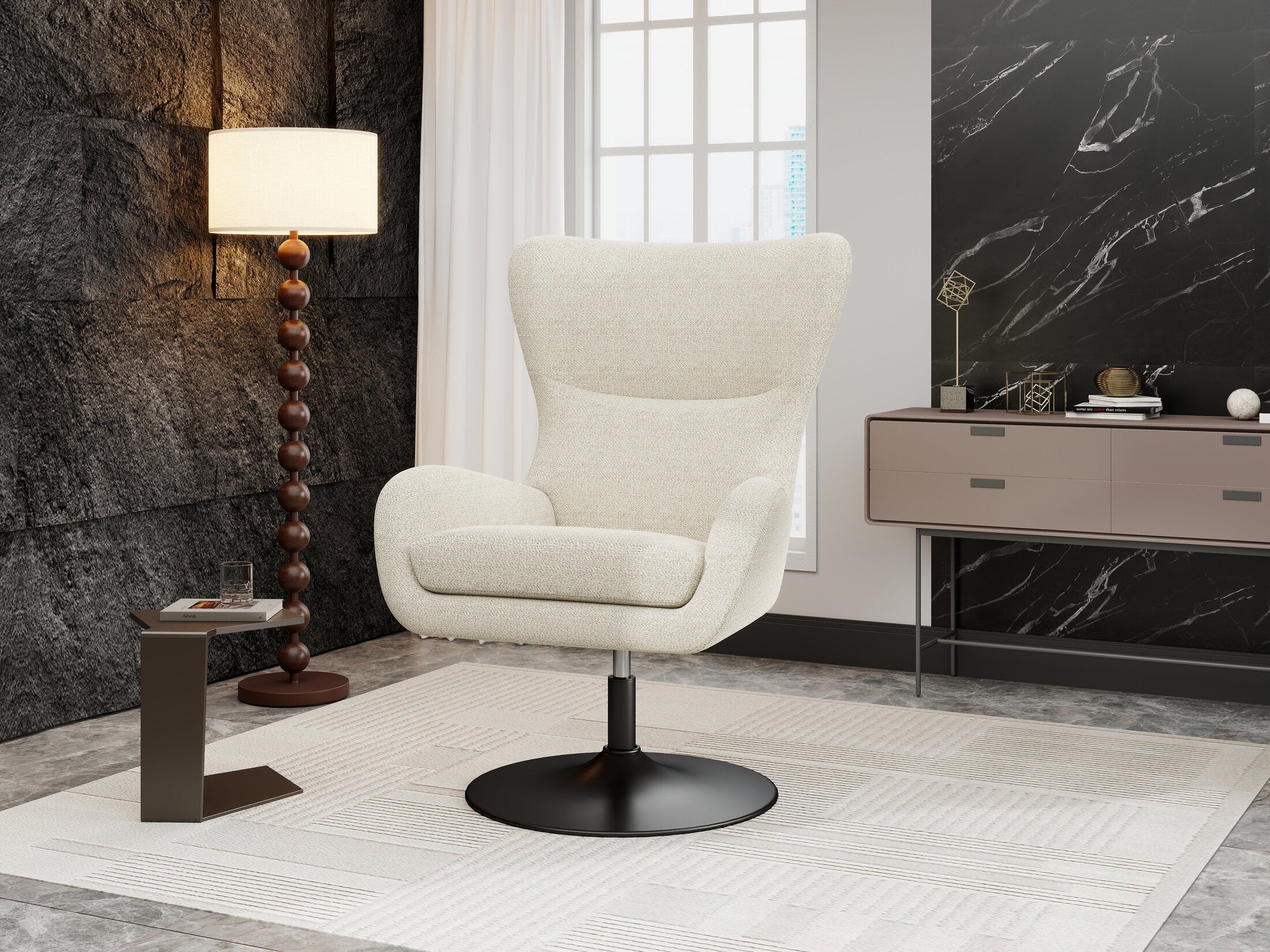 Fotoliu dumonde tapitat Bej modern Bellagio 72x81cm