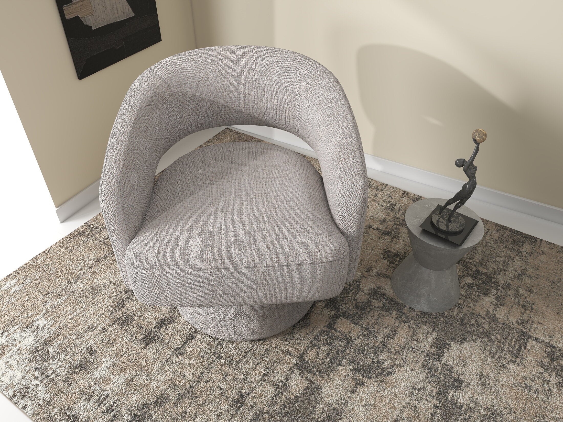 Fotoliu dumonde tapitat Bej modern Solenne 71x68cm