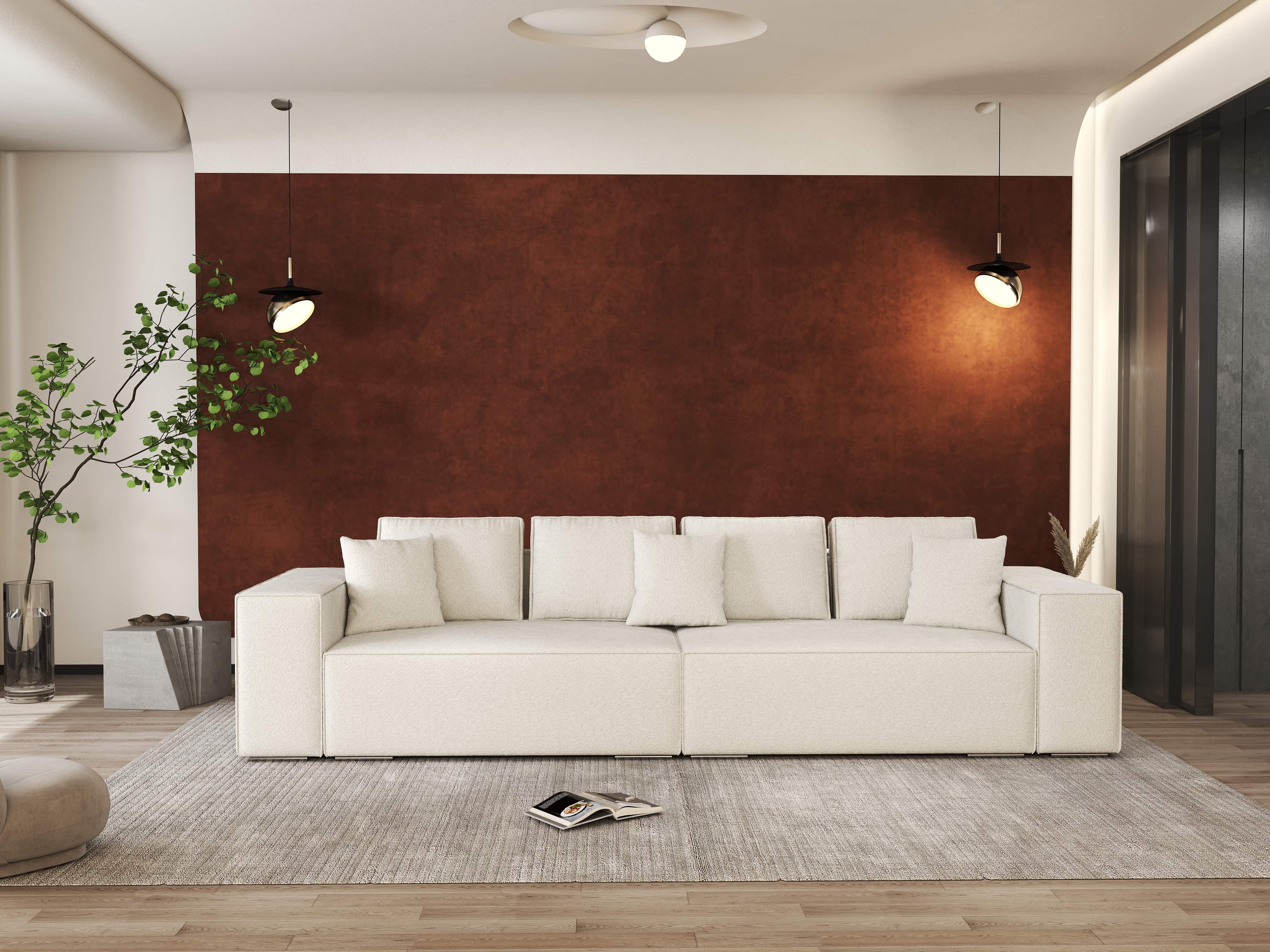 Canapea extensibilă dumonde cu ladă de depozitare si sezut confortabil din spuma HR, Dream Euphoria Ivory 310x100 cm Fabrica