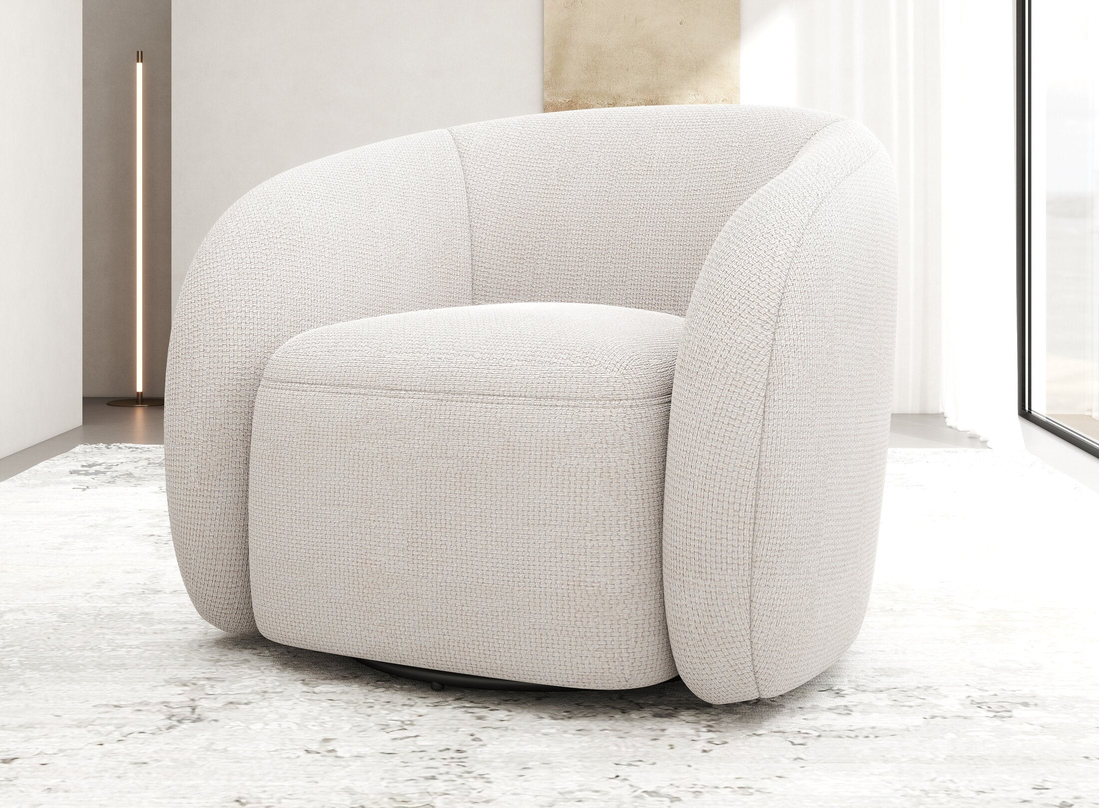 Fotoliu dumonde tapitat Bej modern Novar 77x72cm