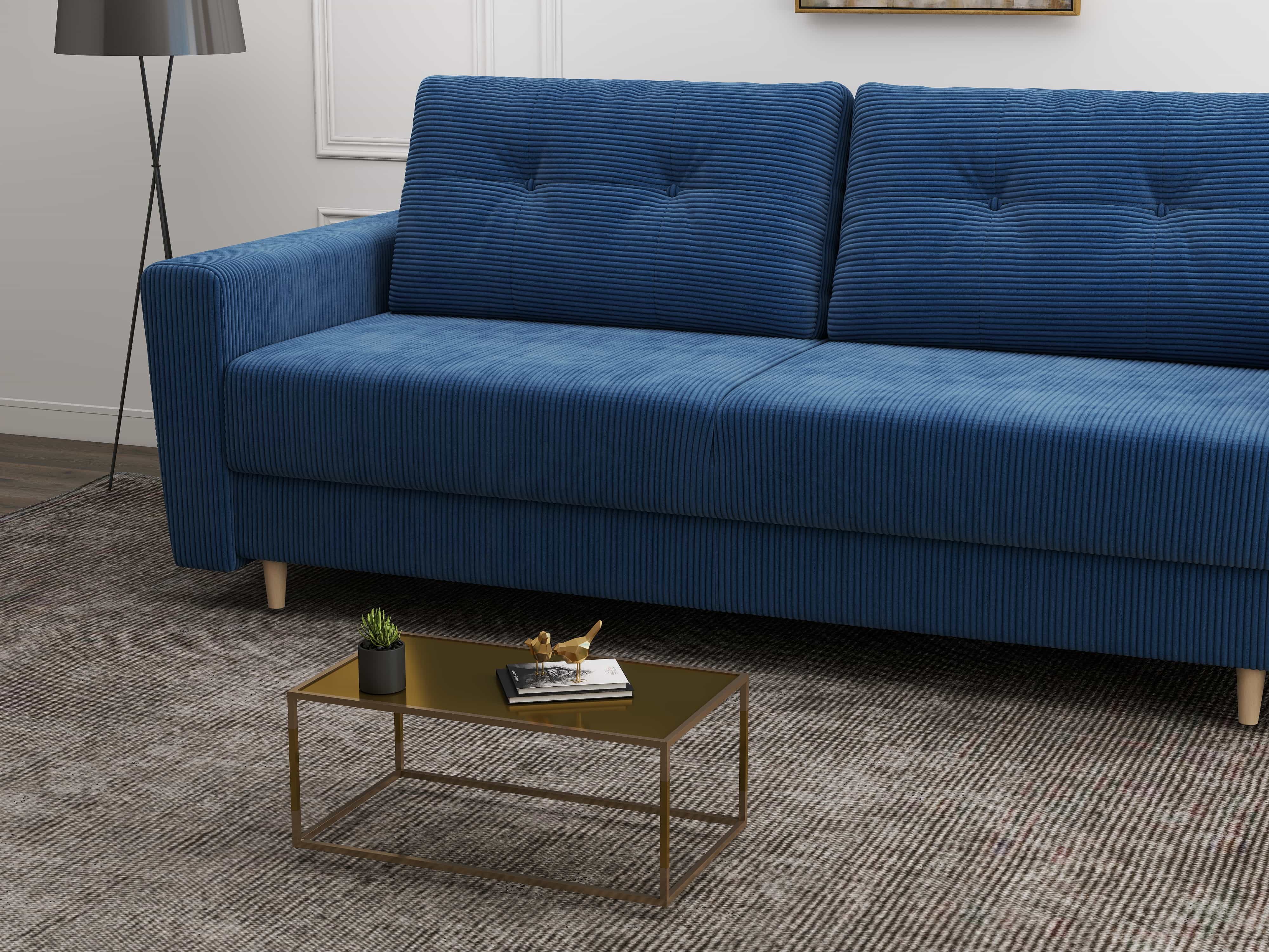 Canapea extensibilă dumonde cu ladă de depozitare si sezut confortabil din spuma HR, Summer Zoom Albastru 225x100 cm fabrica