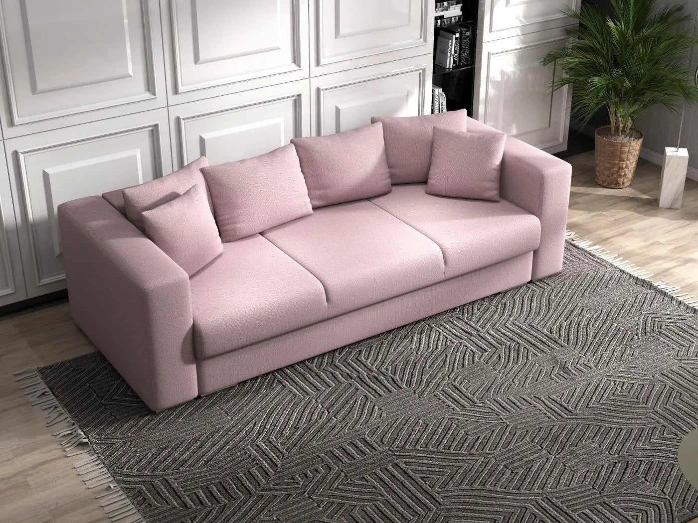 Canapea extensibilă dumonde cu ladă de depozitare si sezut confortabil din spuma HR, Gloria Pink 240x100 cm Fabrica