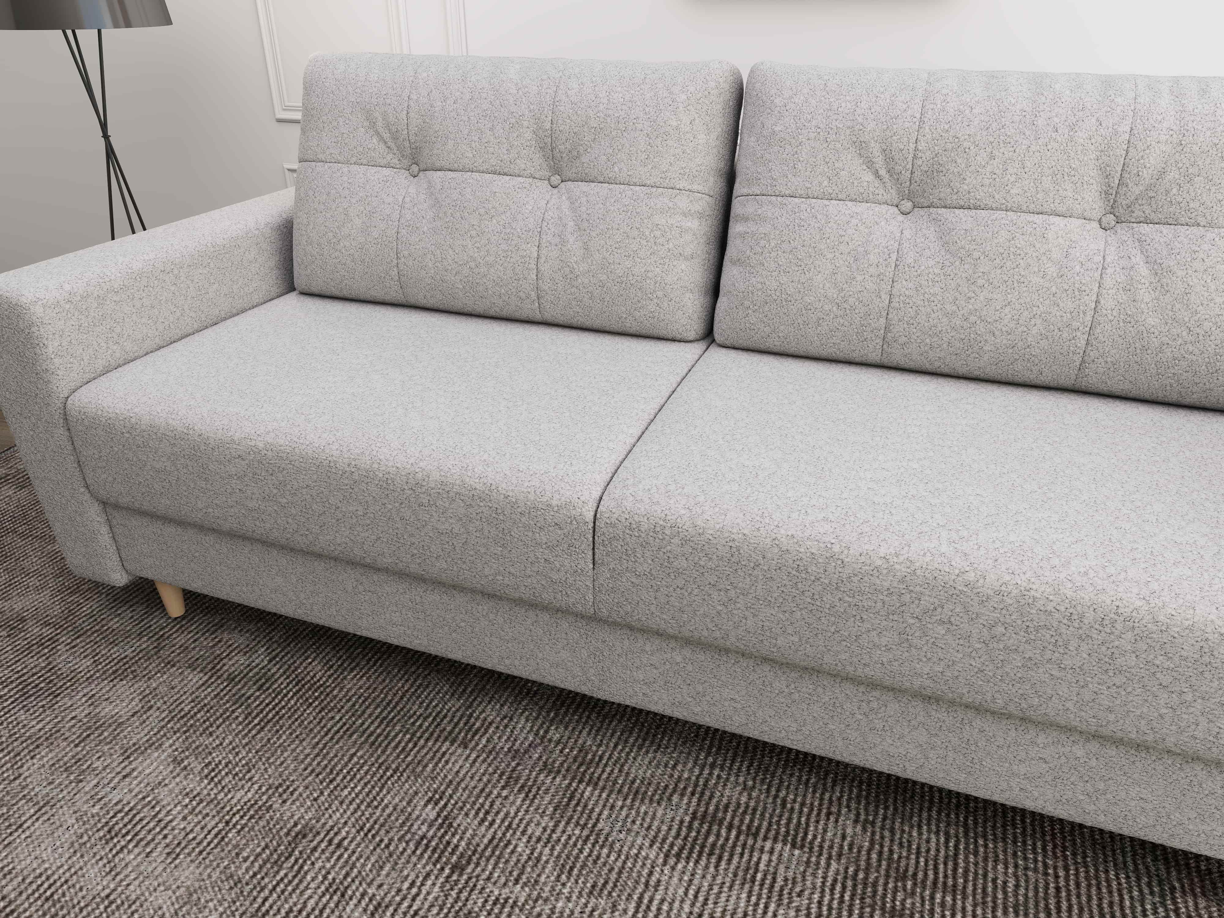 Canapea extensibilă dumonde cu ladă de depozitare si sezut confortabil din spuma HR, Summer Euphoria Gri 225x100 cm fabrica