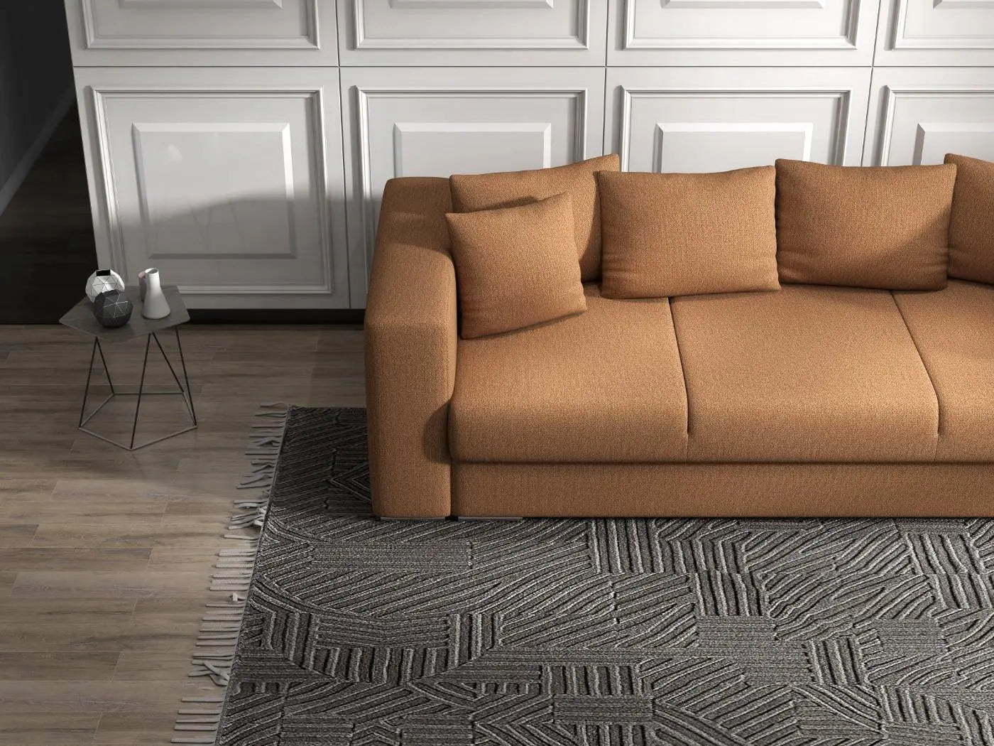 Canapea extensibilă dumonde cu ladă de depozitare si sezut confortabil din spuma HR, Gloria Orange 240x100 cm Fabrica