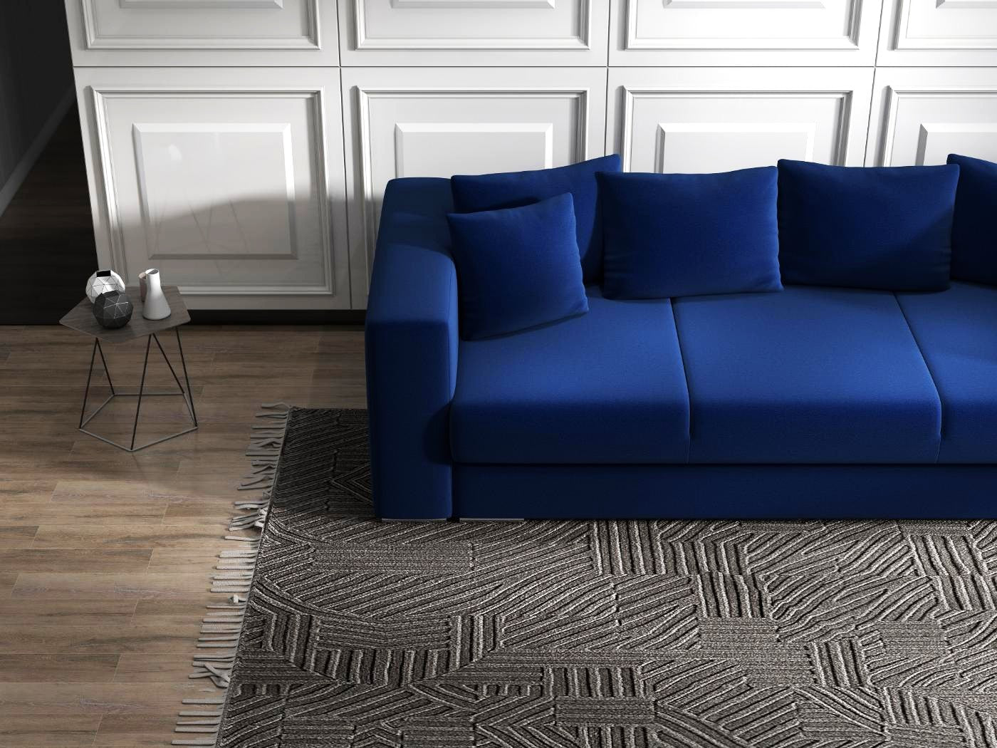 Canapea extensibilă dumonde cu ladă de depozitare si sezut confortabil din spuma HR, Gloria Royal Blue 240x100 cm Fabrica