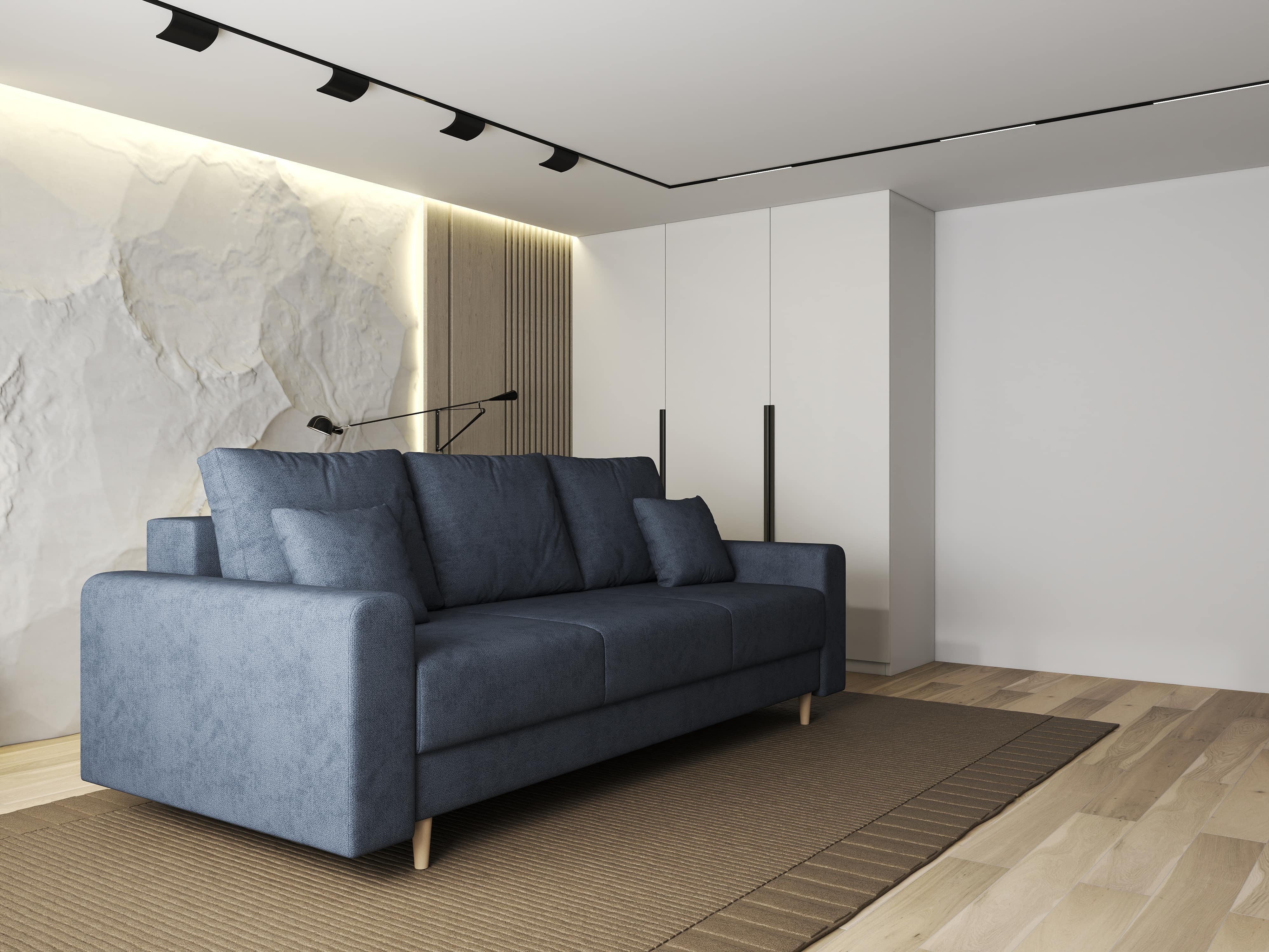 Canapea extensibilă dumonde cu ladă de depozitare si sezut confortabil din spuma HR, Kronos Enjoy Antracit 210x100 cm fabrica