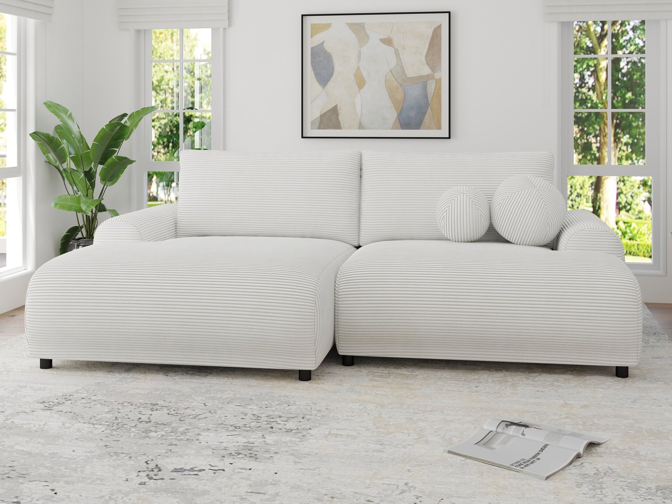 Colțar extensibil dumonde cu ladă de depozitare și șezut confortabil din spumă HR, Carlo Zoom Gri 240x145 cm