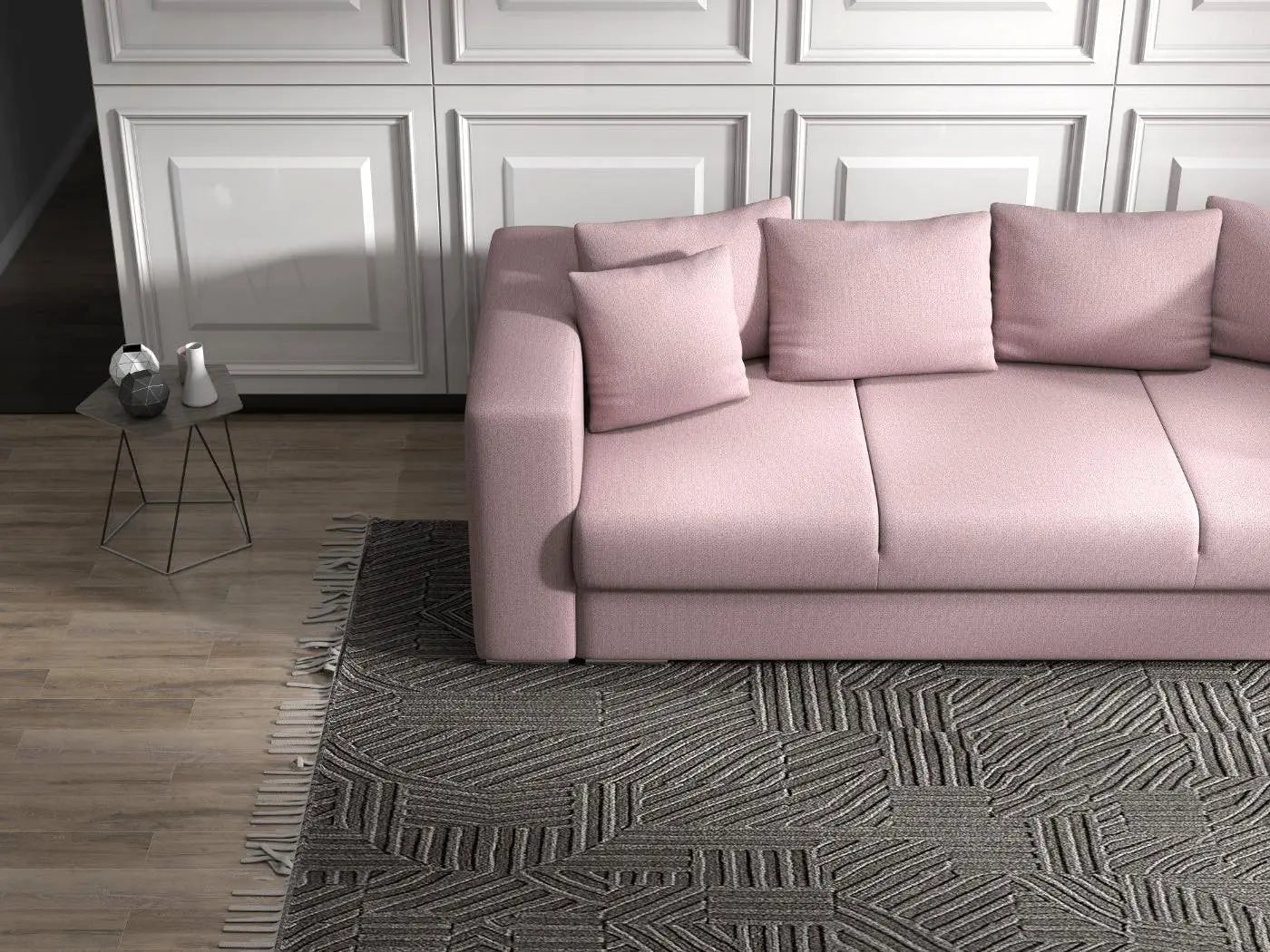 Canapea extensibilă dumonde cu ladă de depozitare si sezut confortabil din spuma HR, Gloria Pink 240x100 cm Fabrica