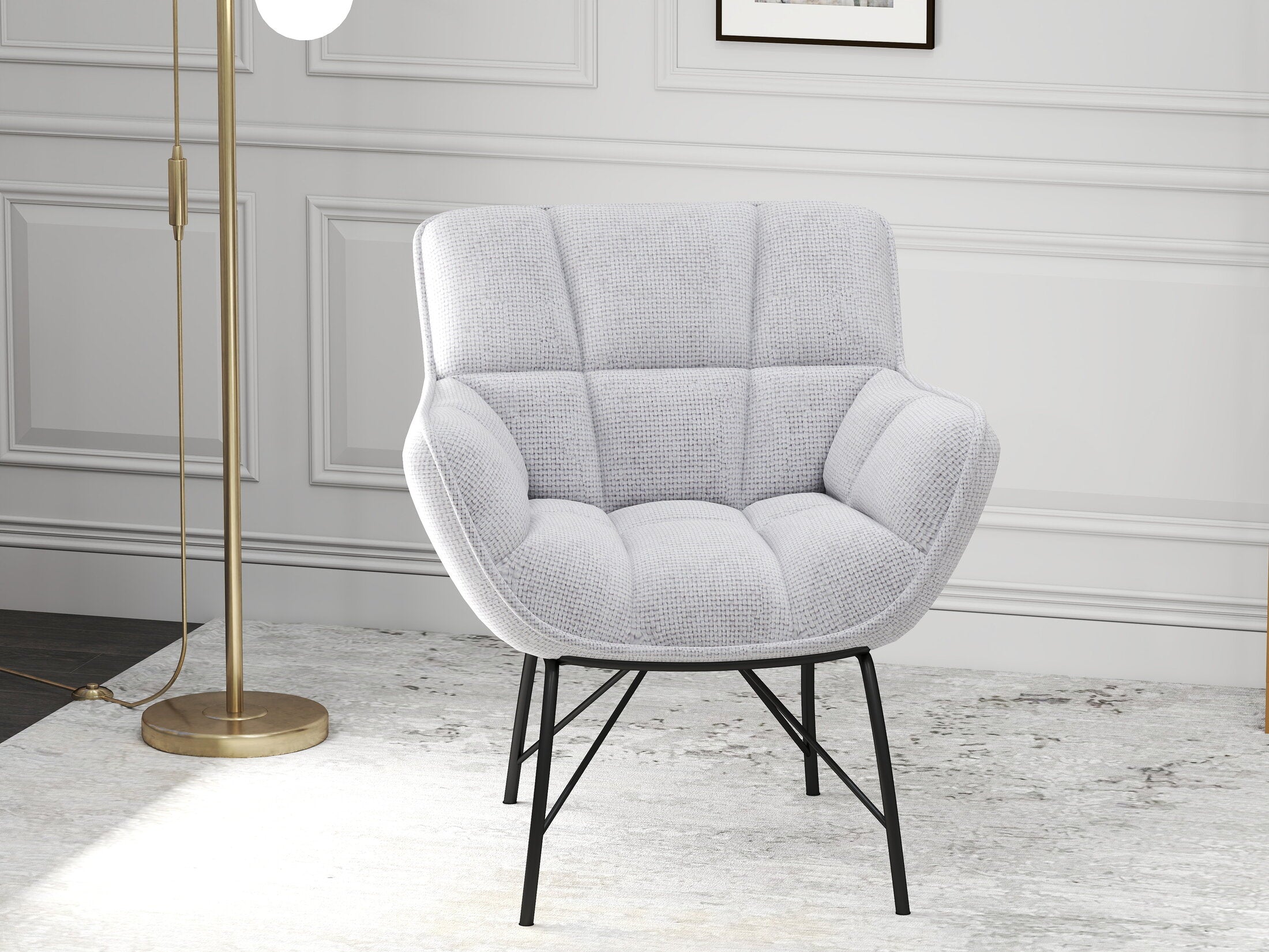 Fotoliu dumonde tapitat Gri modern Sienna 72x79cm