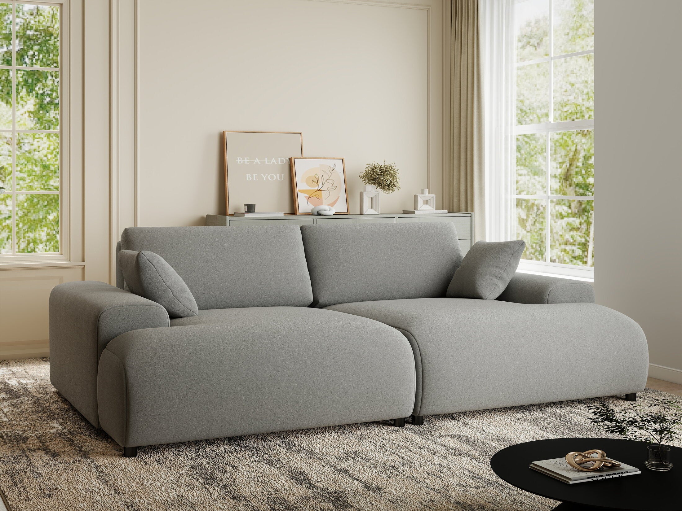 Canapea dumonde cu sezut confortabil din spuma HR, Hudson Royal Gri 237x144 cm