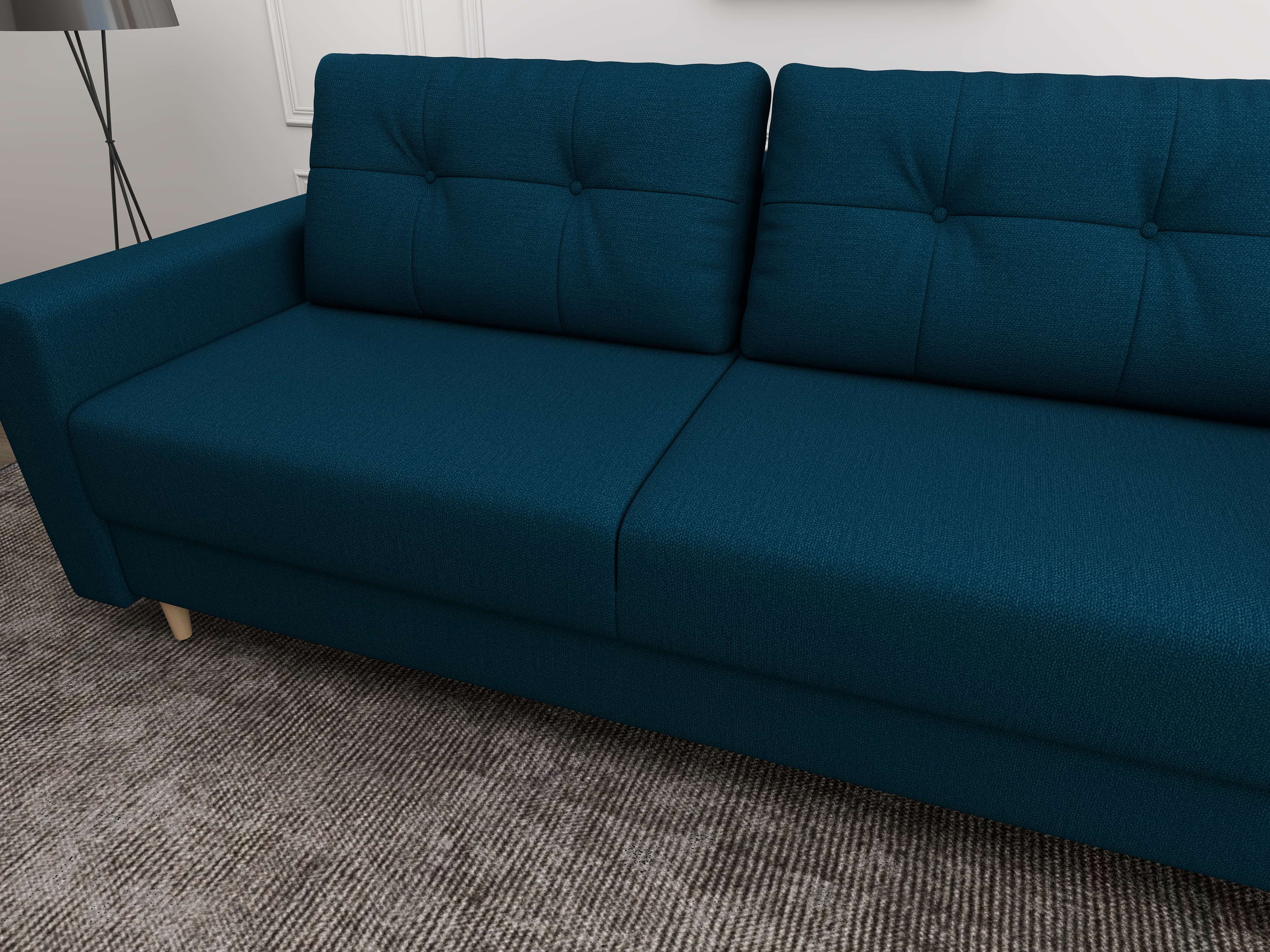 Canapea extensibilă dumonde cu ladă de depozitare si sezut confortabil din spuma HR, Summer Enjoy Verde Petrol 225x100 cm fabrica