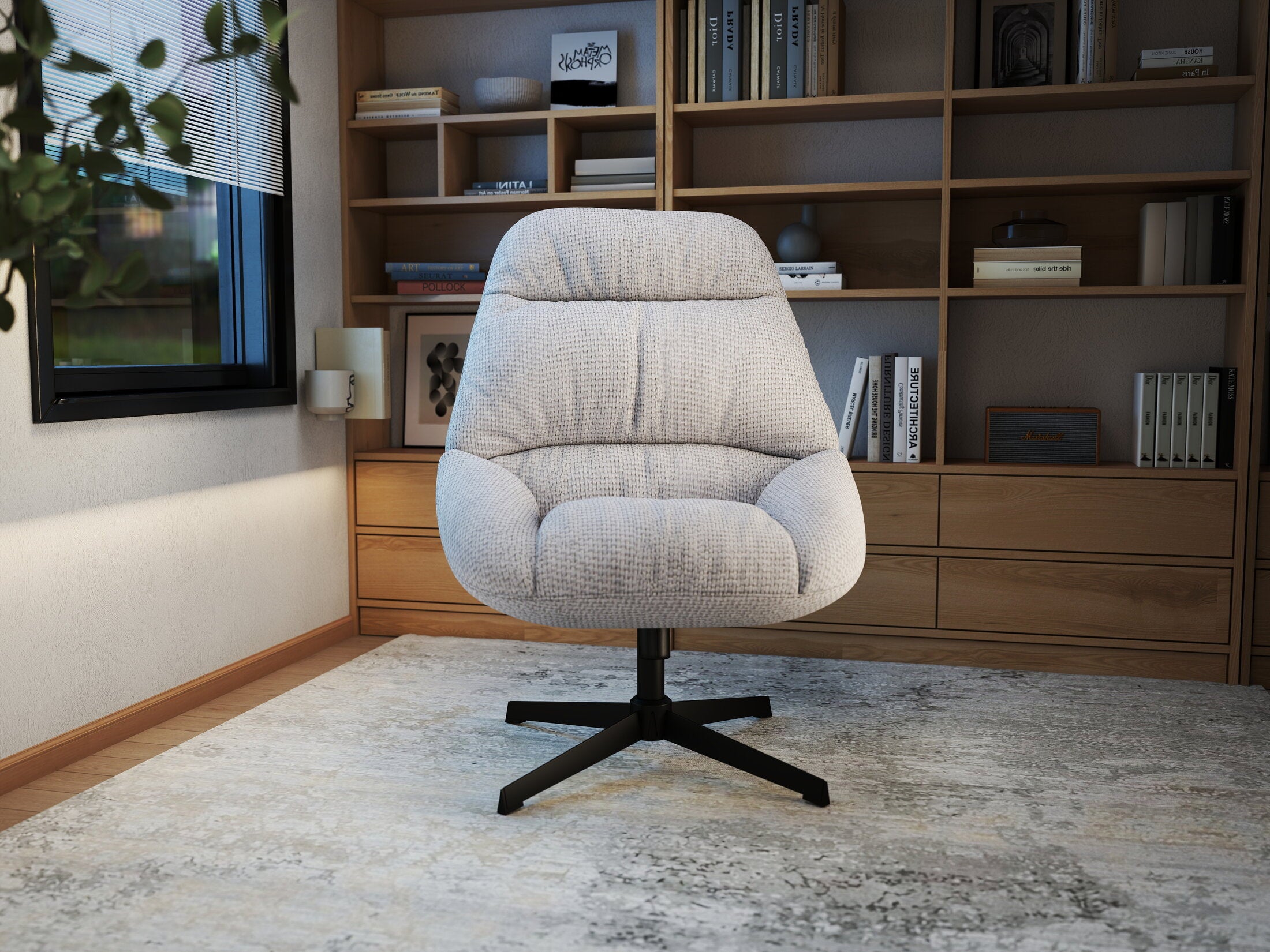 Fotoliu dumonde tapitat Bej modern Calisto 71x83cm