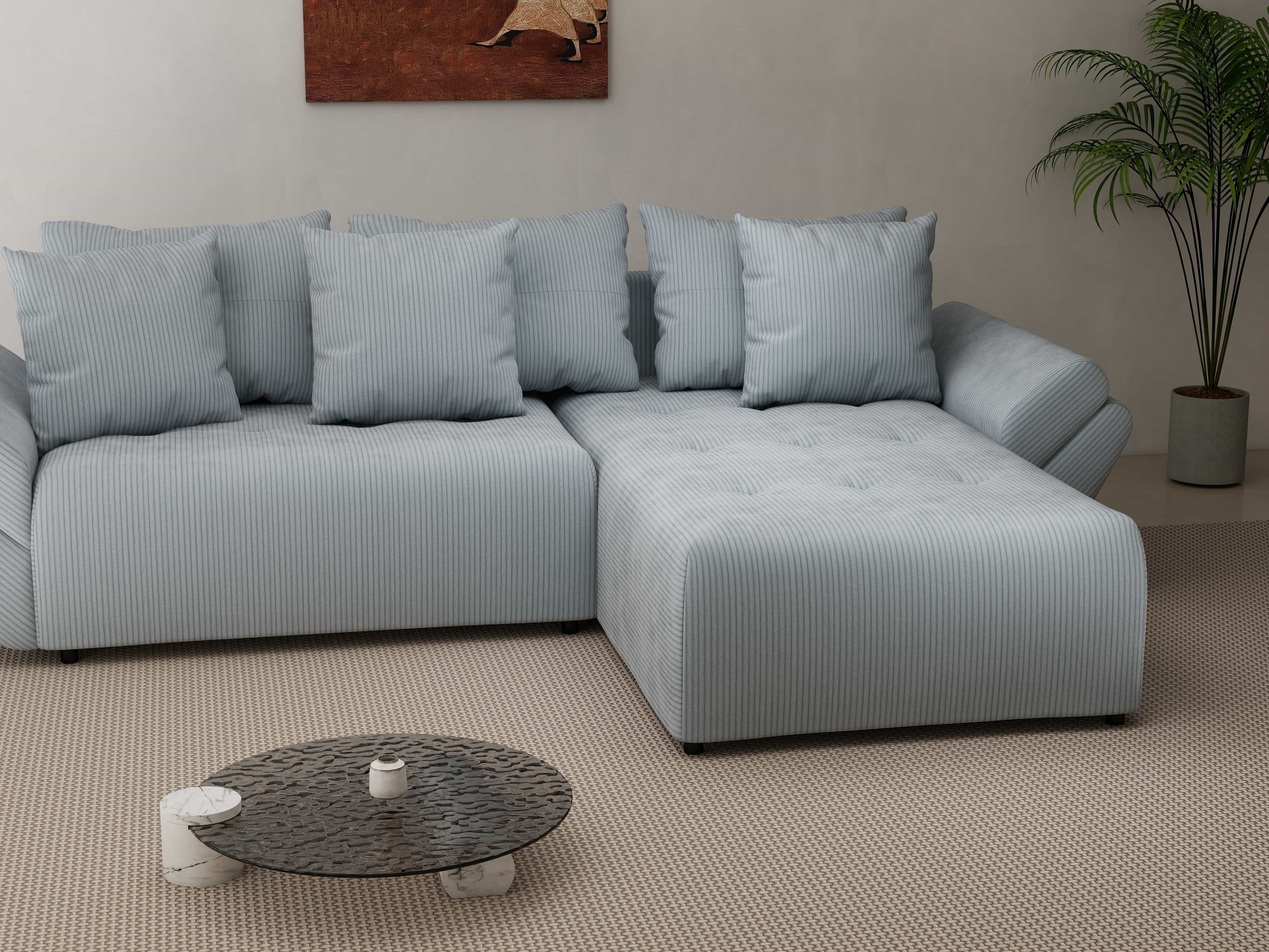 Colțar extensibil dumonde cu ladă de depozitare si sezut confortabil din spuma HR, Berlin Zoom Grey 280x185 cm II Fabrica