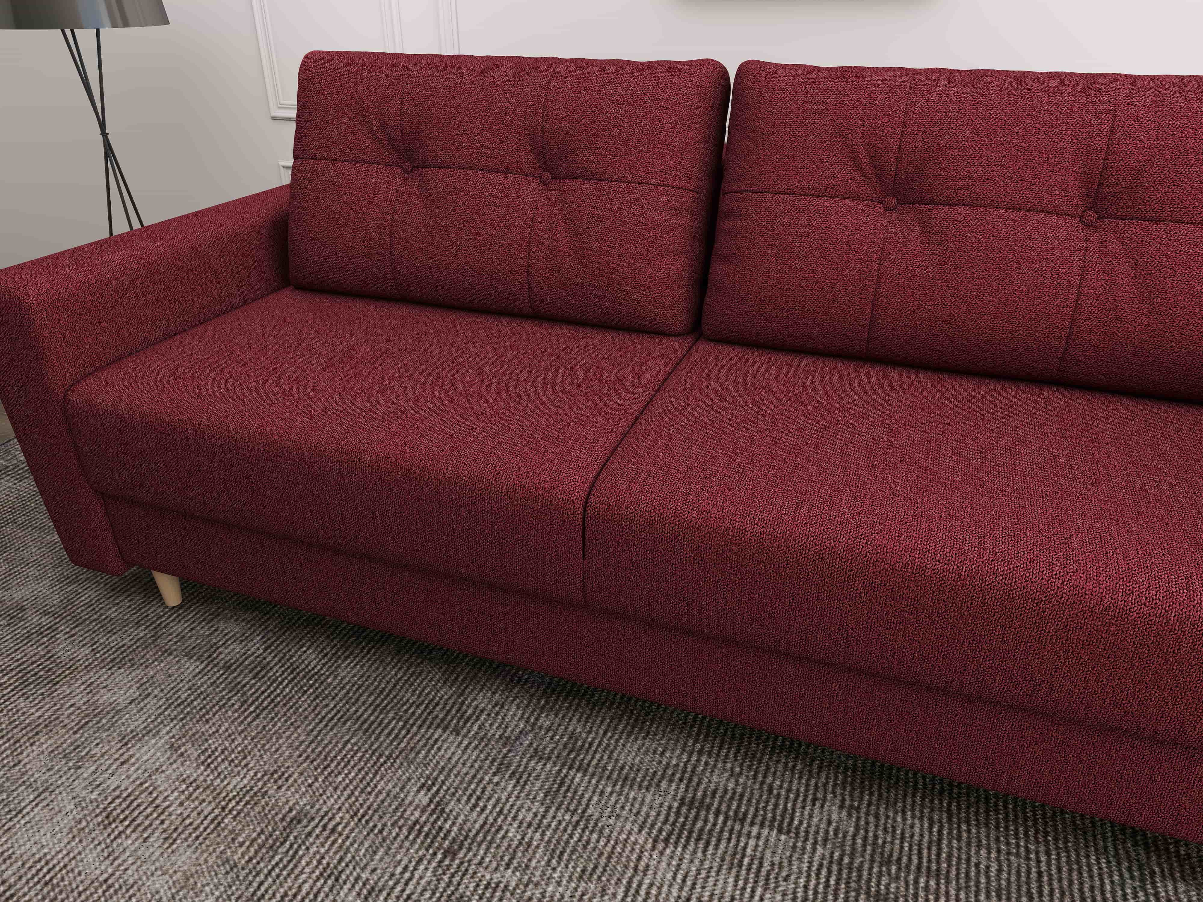 Canapea extensibilă dumonde cu ladă de depozitare si sezut confortabil din spuma HR, Summer Enjoy Rosu 225x100 cm