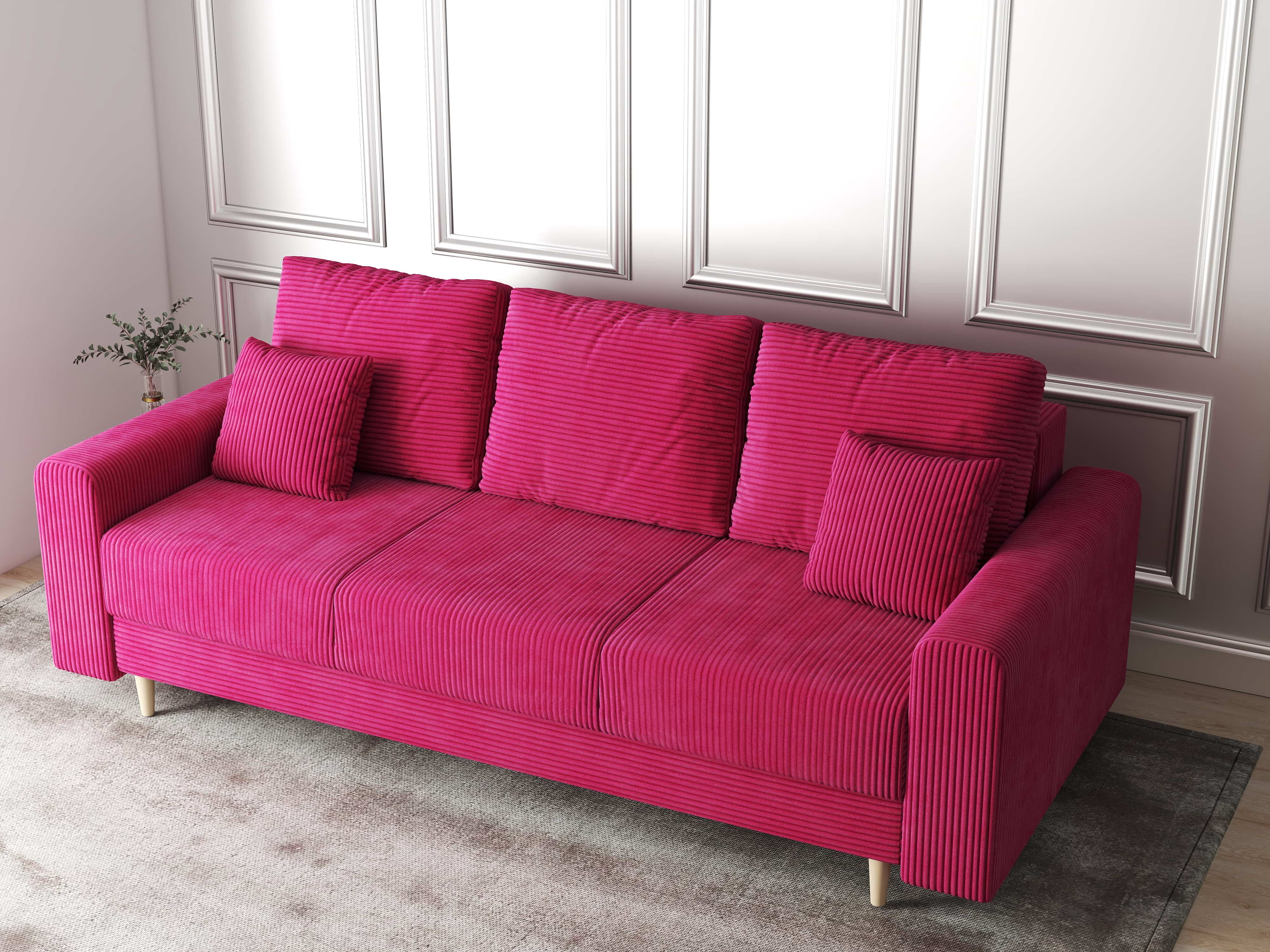 Canapea extensibilă dumonde cu ladă de depozitare si sezut confortabil din spuma HR, Kronos Zoom Rosu 210x100 cm fabrica