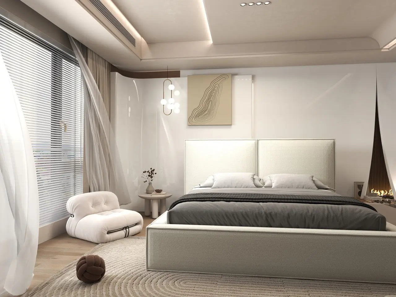 Pat dormitor dumonde, tapitat alb, Dreamer 160x200 cm, somiera rabatabila inclusa, spatiu depozitare WLS