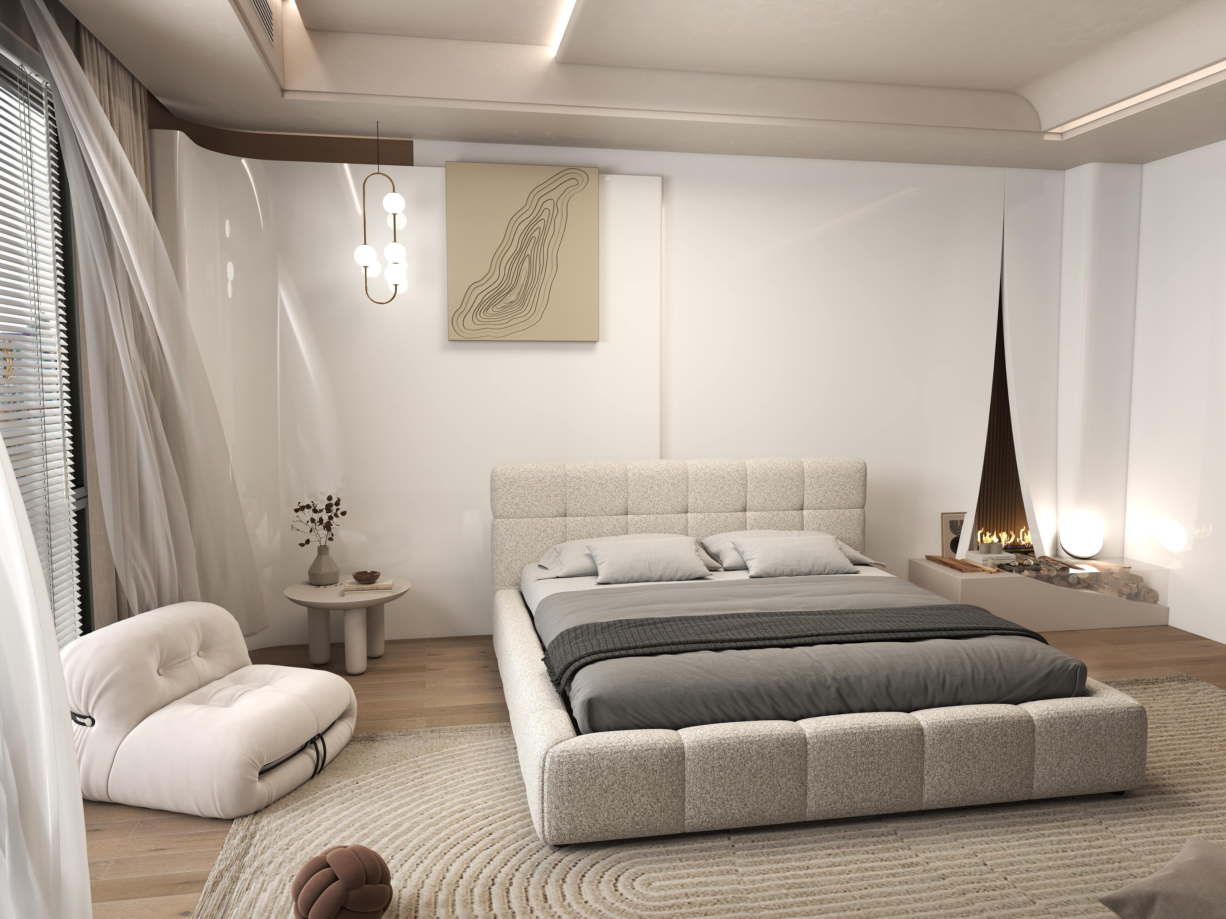 Pat dormitor dumonde, tapitat gri, Lorenzo 180x200 cm, somiera rabatabila inclusa, spatiu depozitare WLS