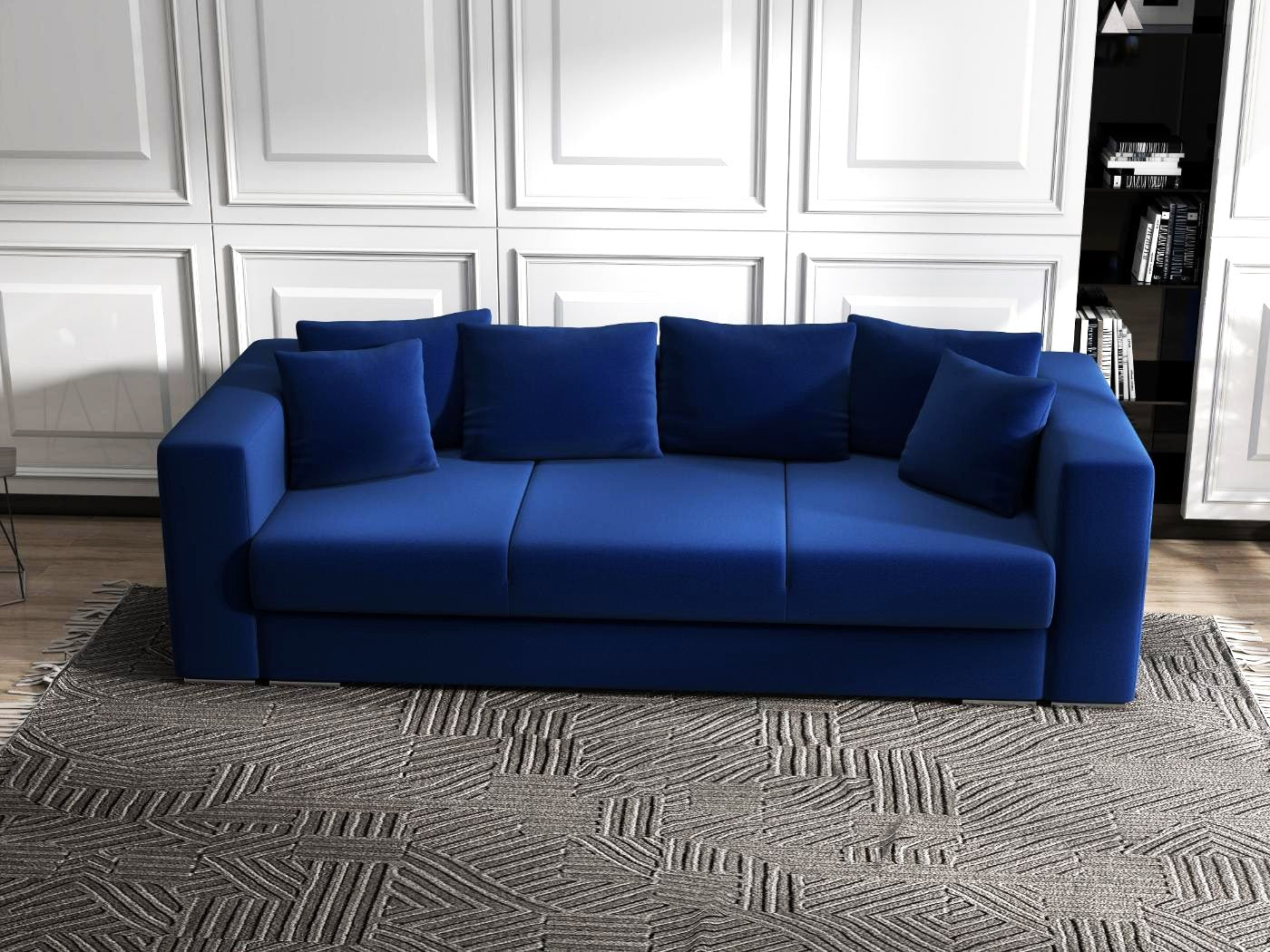 Canapea extensibilă dumonde cu ladă de depozitare si sezut confortabil din spuma HR, Gloria Royal Blue 240x100 cm Fabrica