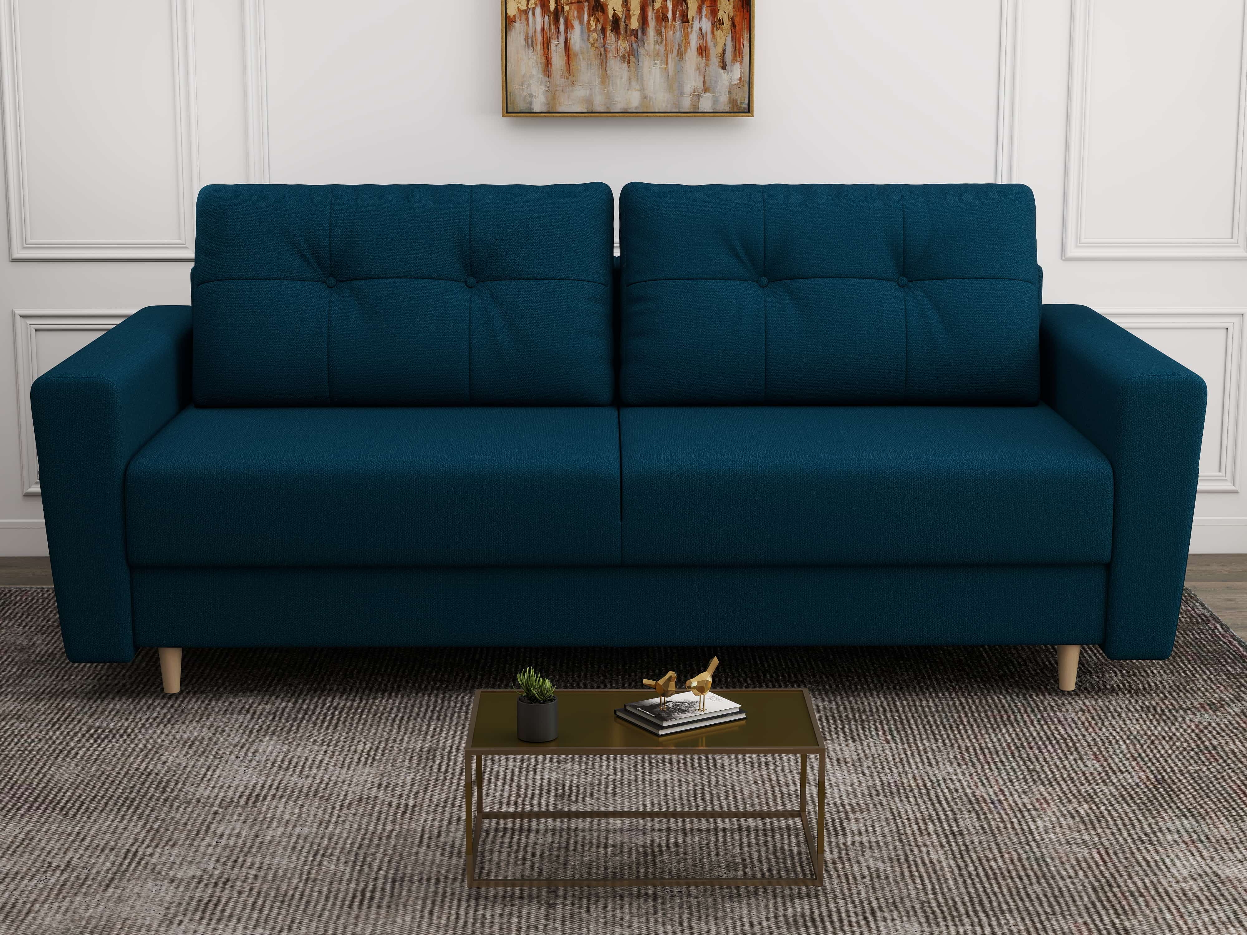 Canapea extensibilă dumonde cu ladă de depozitare si sezut confortabil din spuma HR, Summer Enjoy Verde Petrol 225x100 cm
